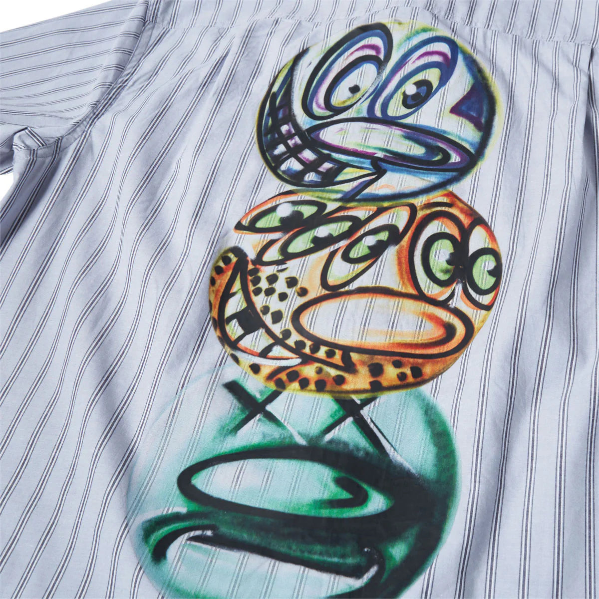 HUF - Kenny Scharf Television Stripe Button Down Shirt - Multi