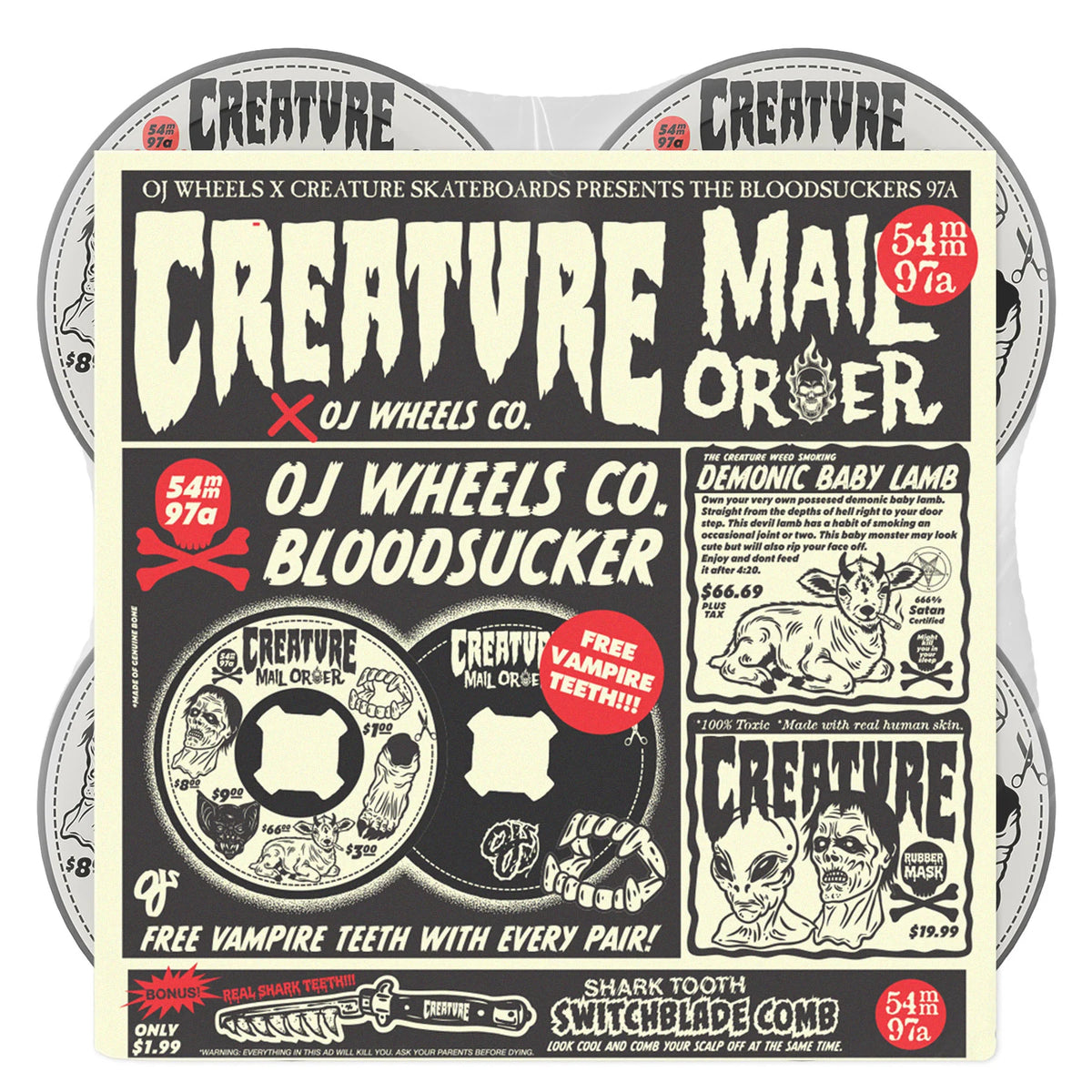 OJ Wheels - Creature Mail Order Bloodsuckers Wheel - Black 54mm 97a