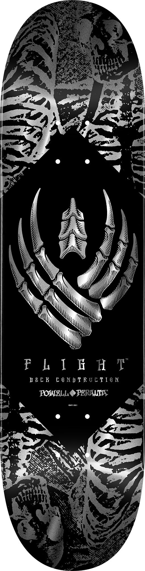 Powell Peralta - Skeleton Silver Foil Skateboard FLIGHT Deck - 8.25"