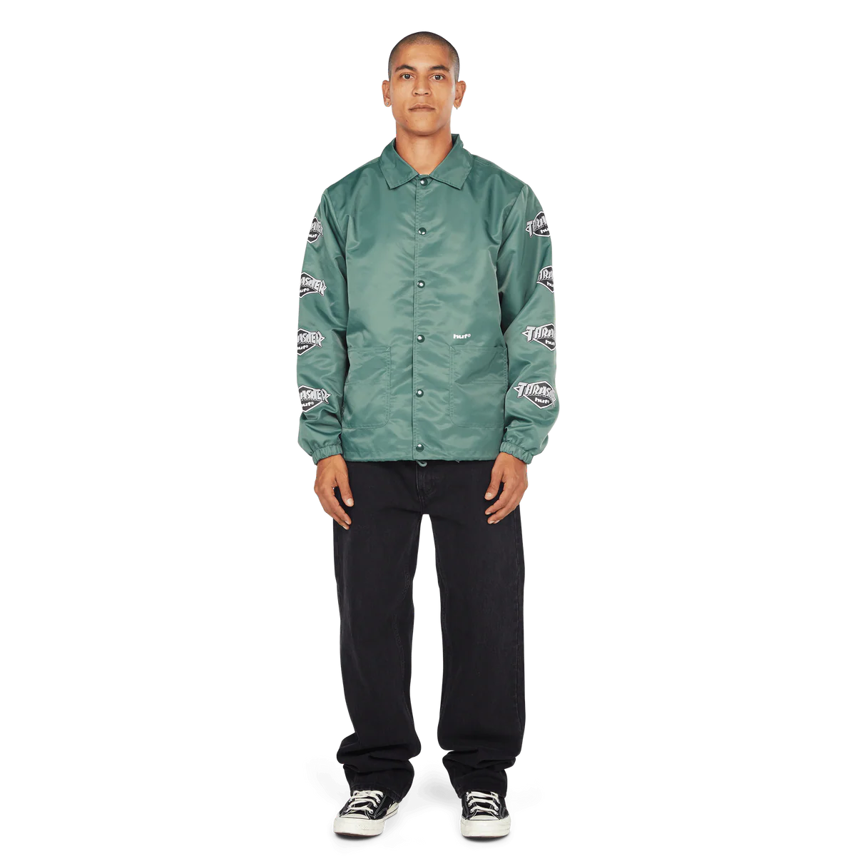 HUF - Thrasher Logo Coaches Jacket - Forest Green