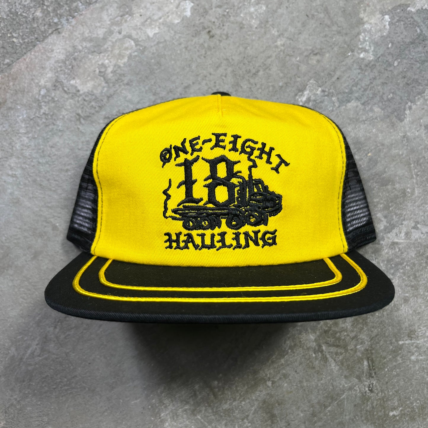 Anti-Hero Skateboards - One Eight Hauling Snapback Hat - Black / Yellow