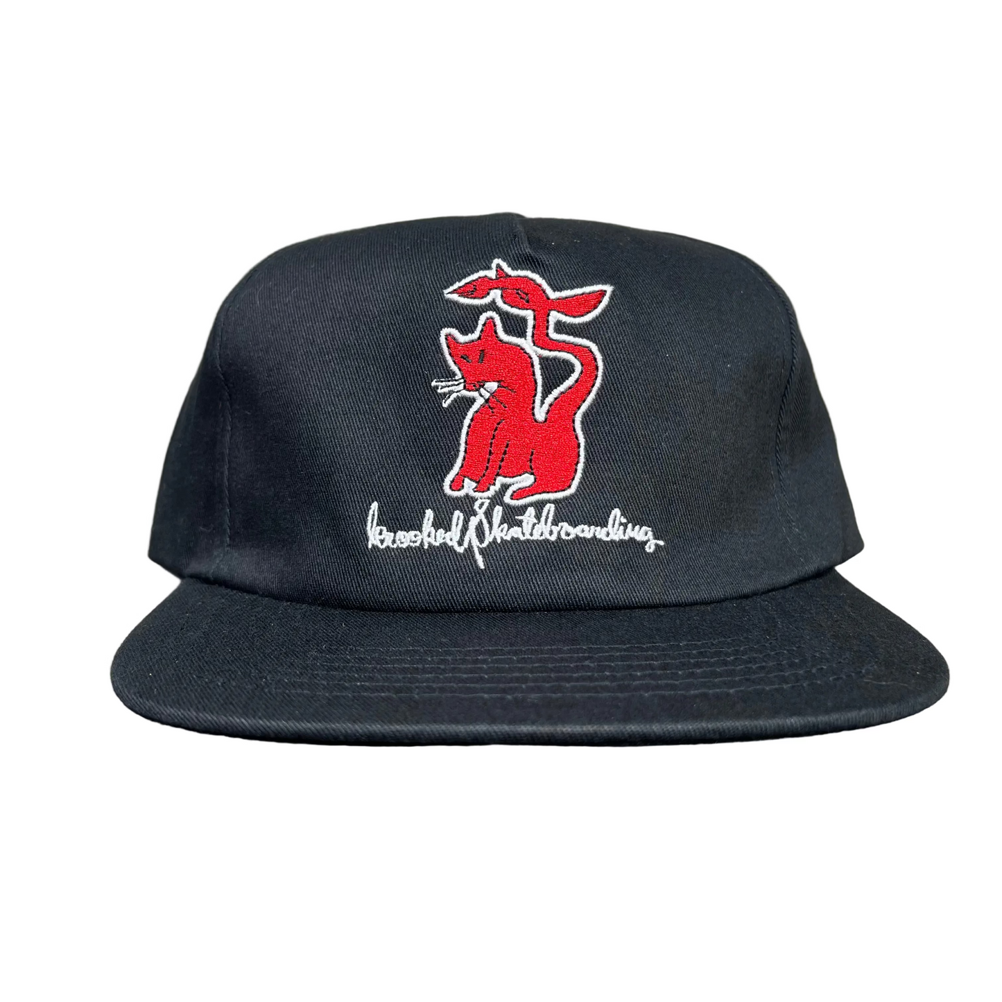 Krooked Skateboards - Kat Serpent Snapback Hat - Black / Red