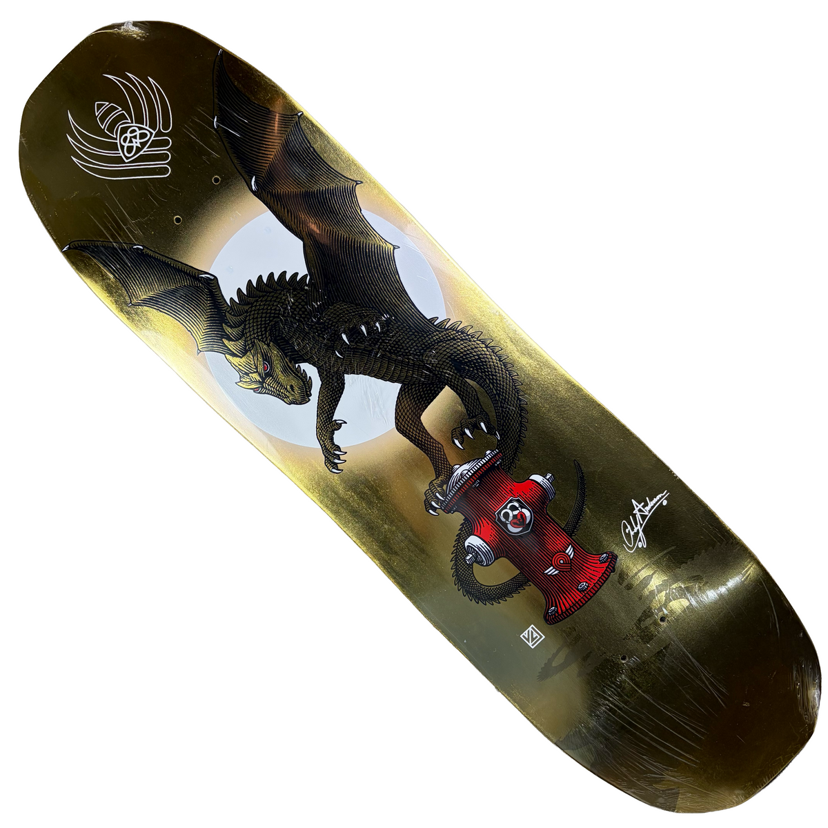 Powell Peralta - Andy Anderson Pro Gold Foil Hydrant Skateboard FLIGHT Deck - 8.4"