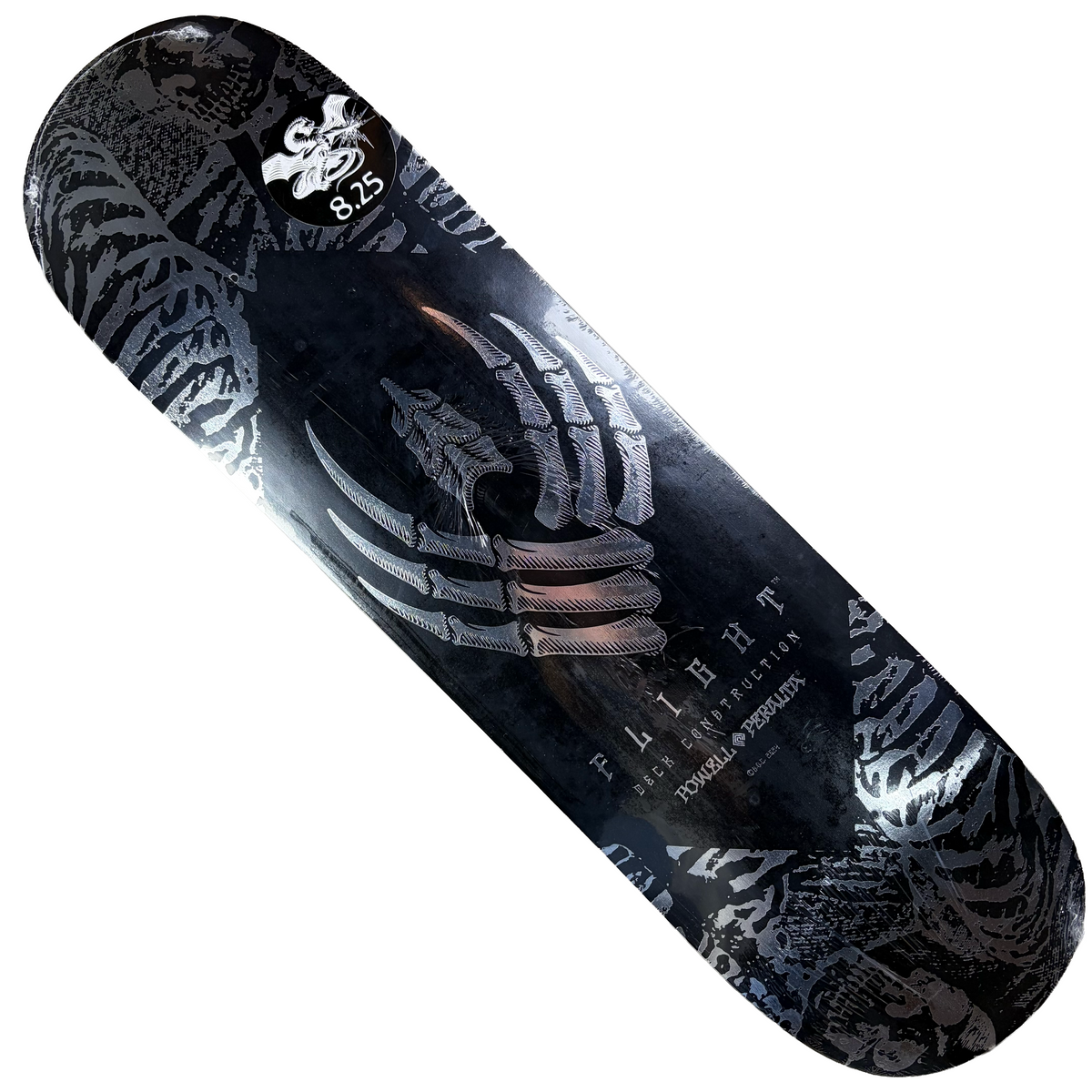 Powell Peralta - Skeleton Silver Foil Skateboard FLIGHT Deck - 8.25"