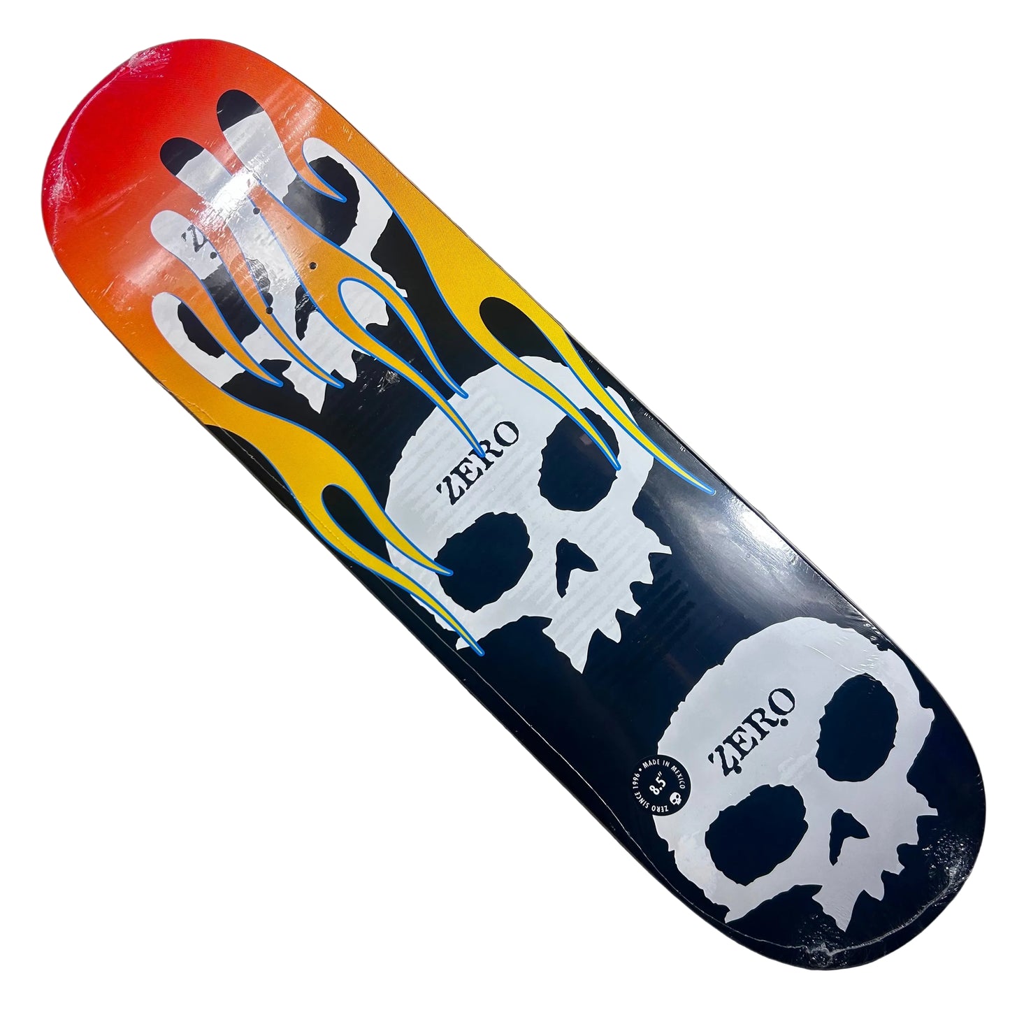 Zero Skateboards - 3 Skull w/ Flames Deck - 8.5"