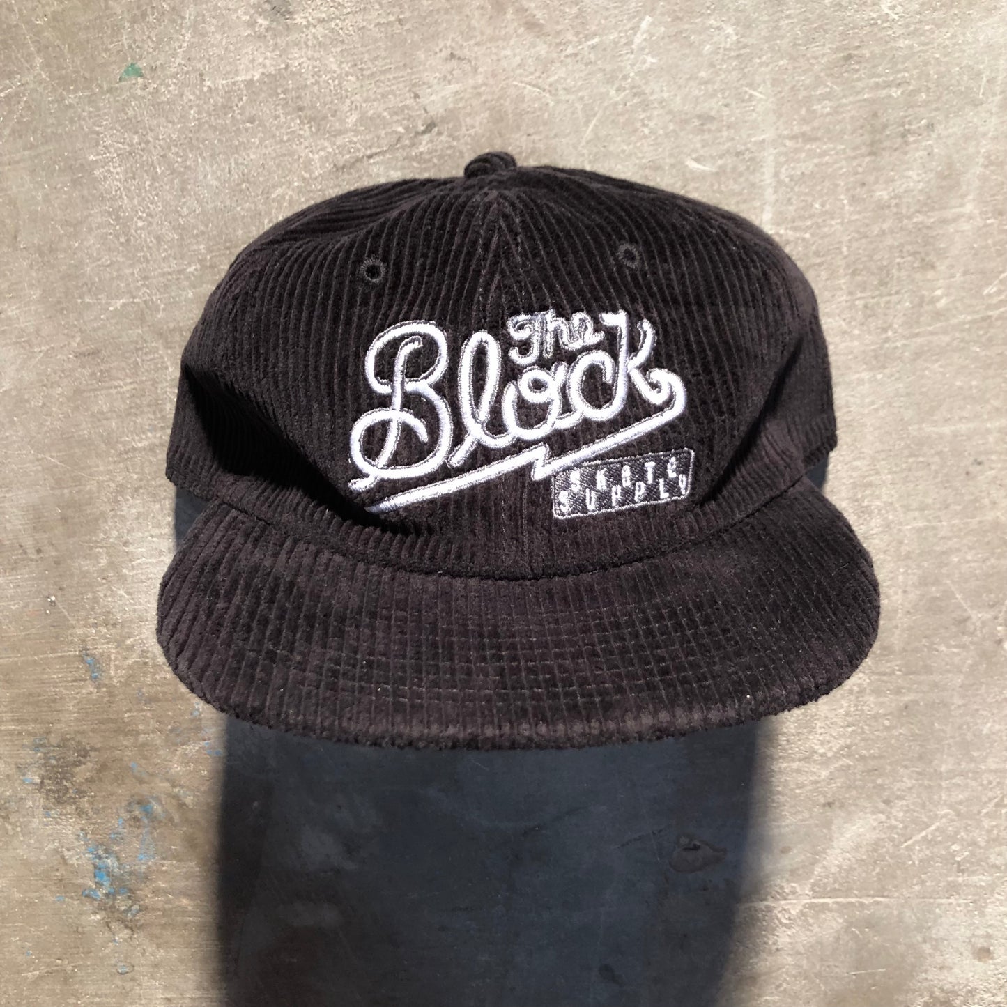 Block - Diner Logo Unstructured Corduroy Strapback Hat - Black