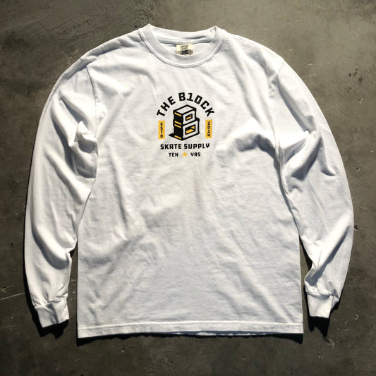 Block - 10 Year Anniversary Roots Logo Longsleeve Shirt - White