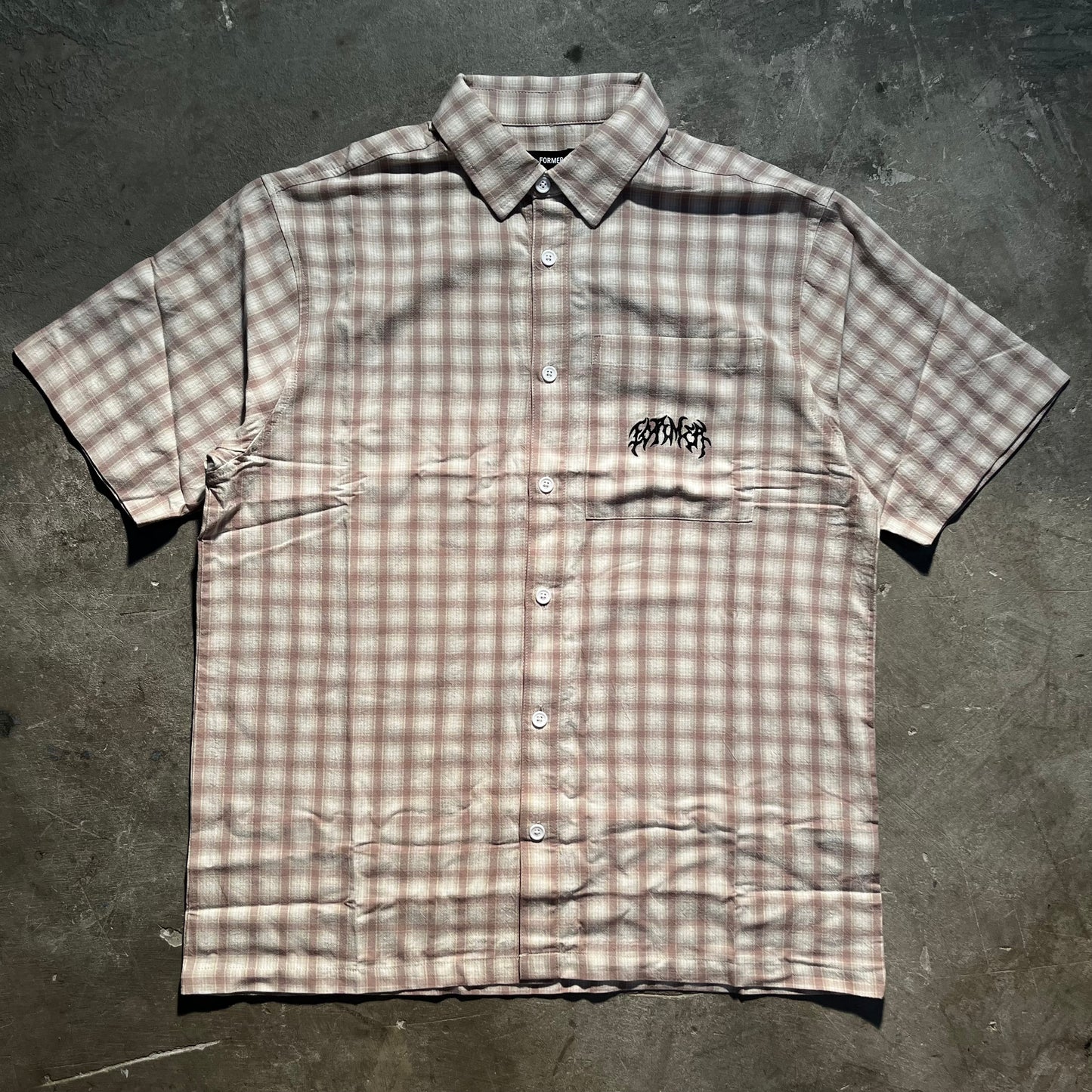 Former - Manners Check Short Sleeve Shirt - Taupe