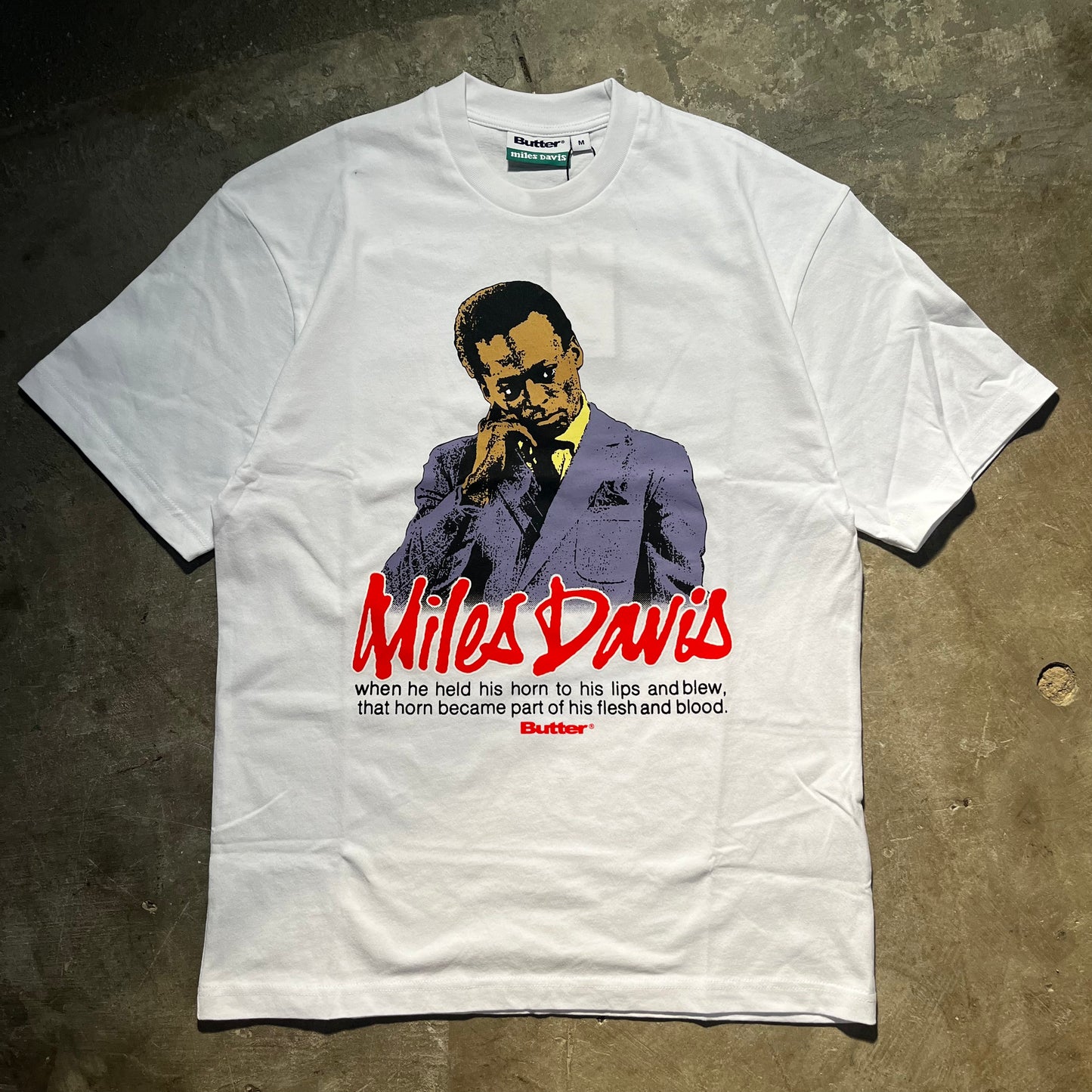 Butter Goods - Miles Davis Portrait Tee - White