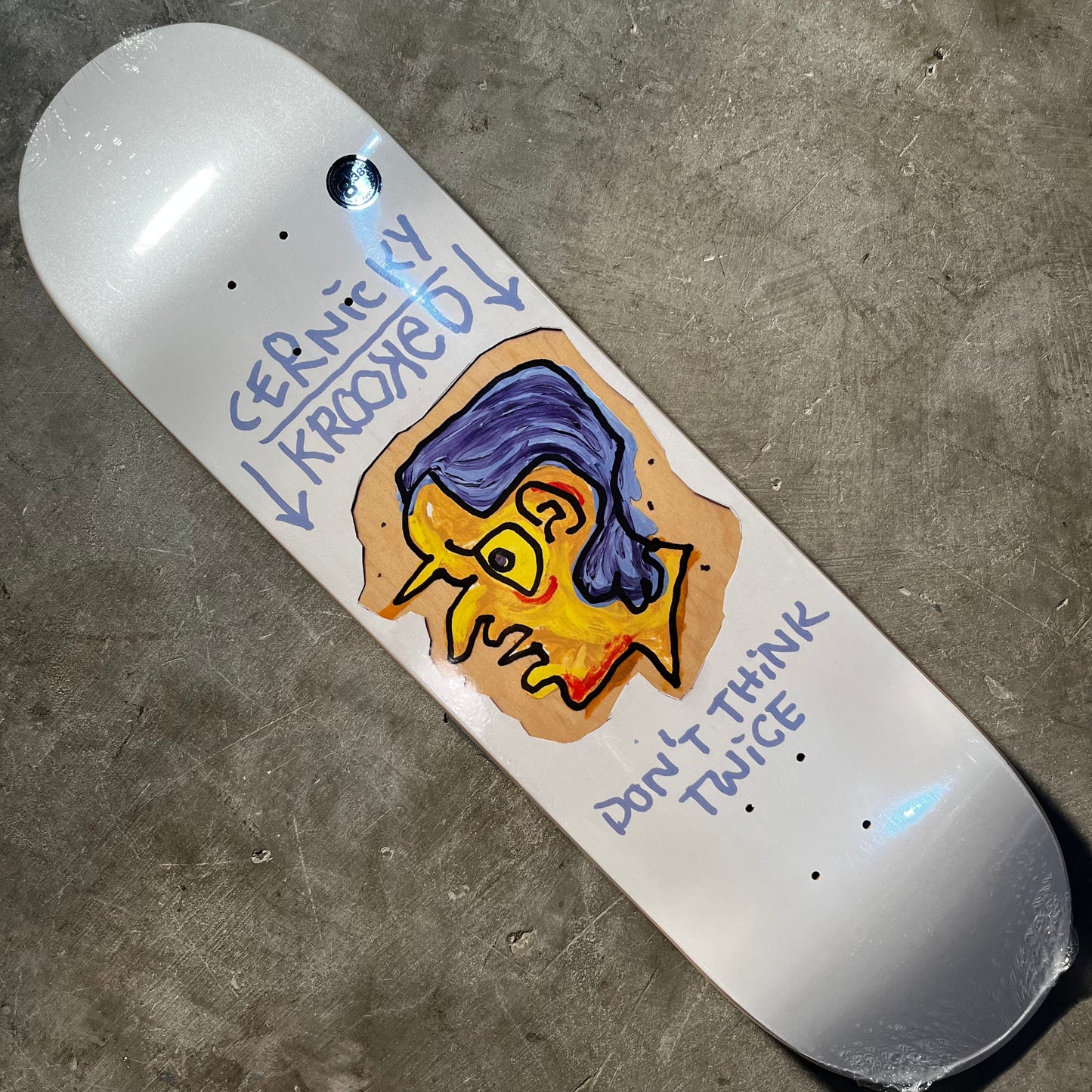 Krooked Skateboards - Eddie Cernicky Blue Thinker Deck - 8.38"