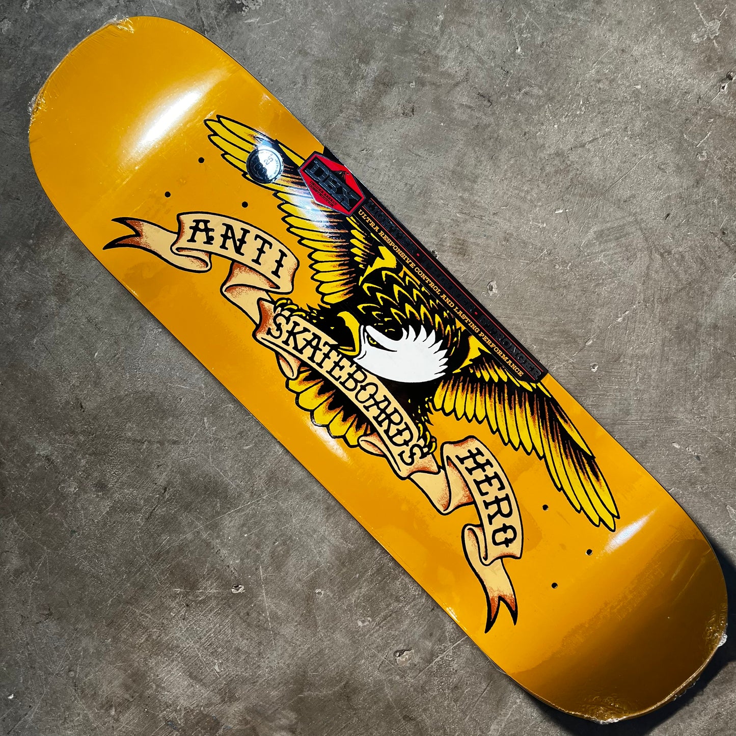 Anti-Hero Skateboards - DBX Eagle Deck - Yellow 8.25"