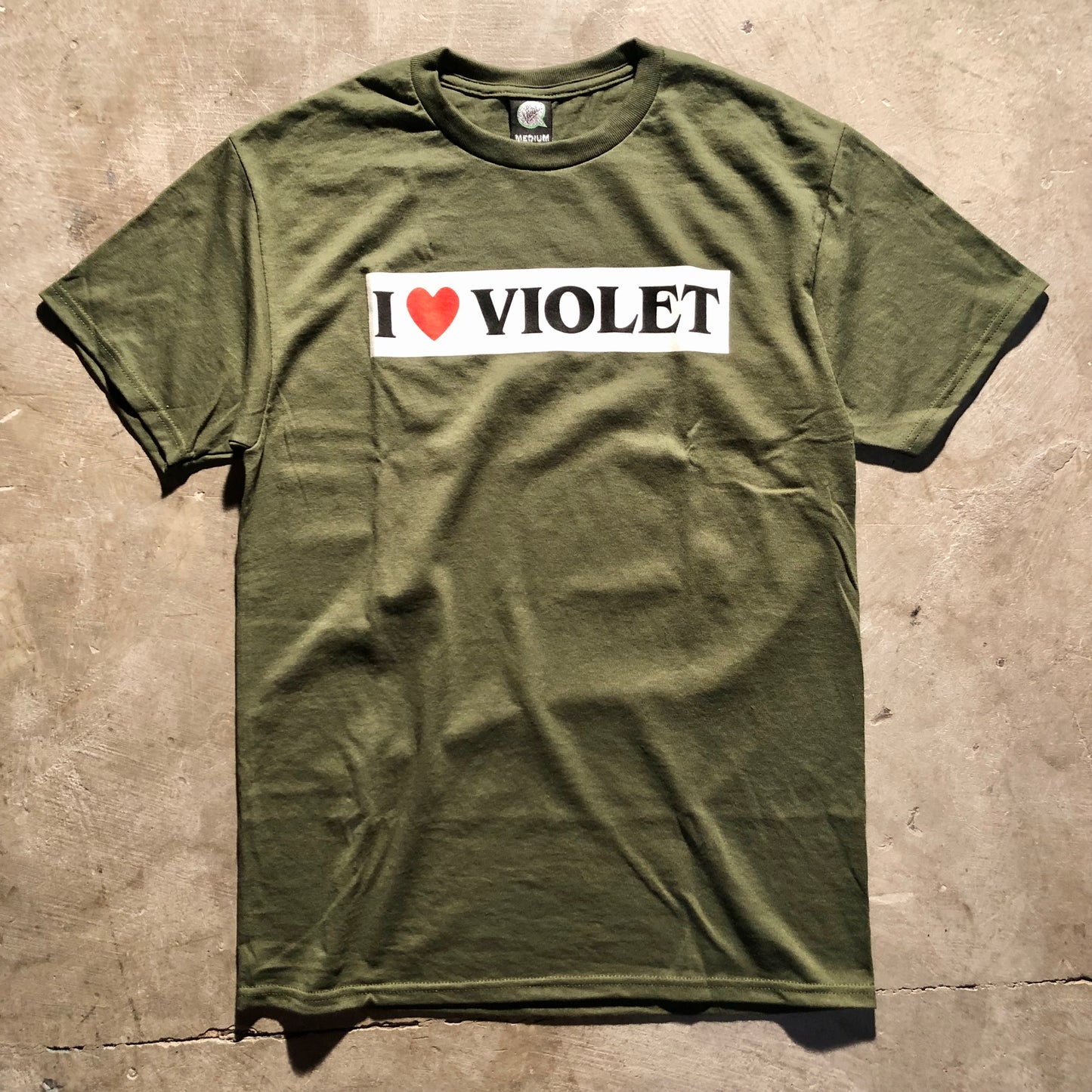 Violet - I Love Violet T-Shirt - Army Green