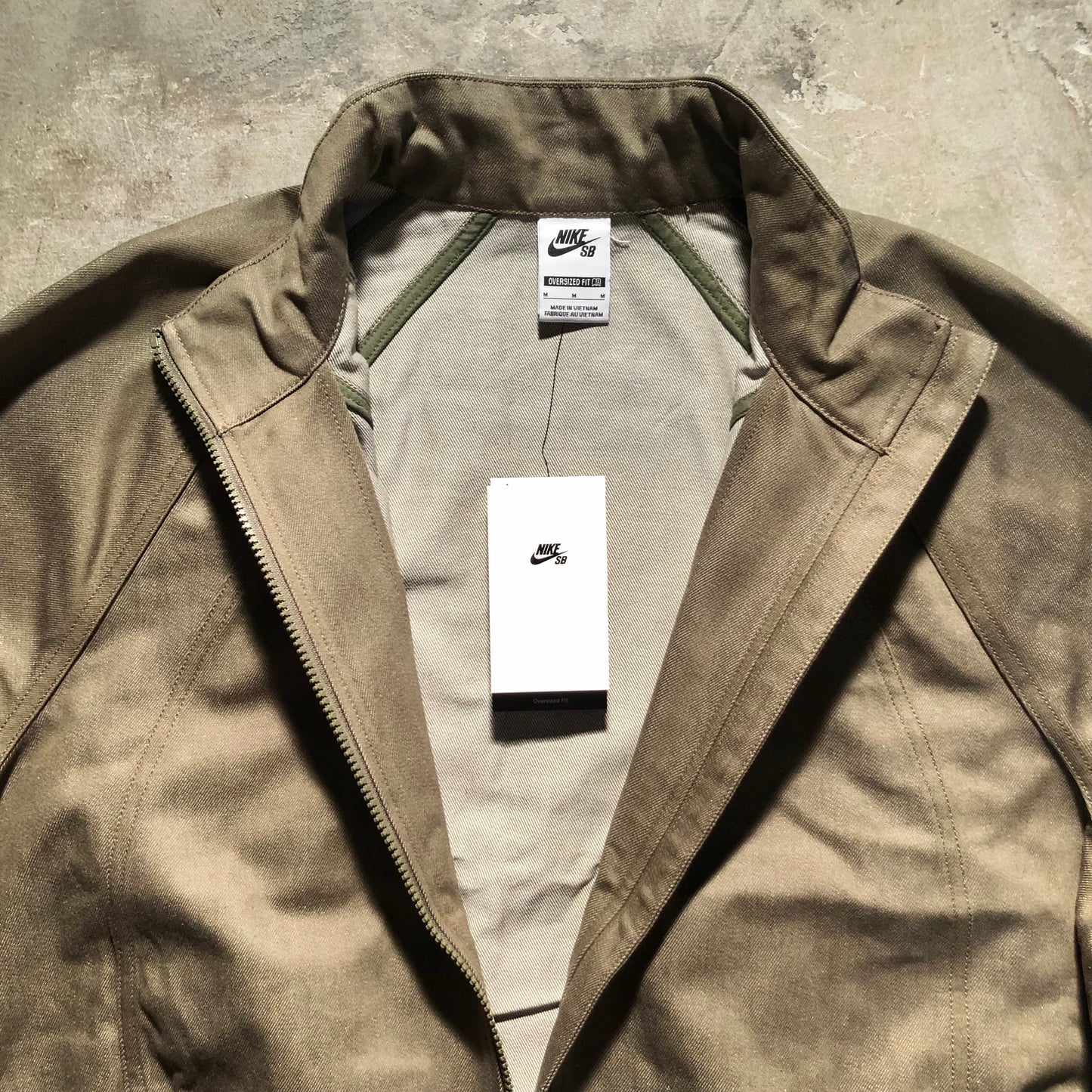 Nike SB - Full Zip Denim Track Jacket - Medium Olive / White