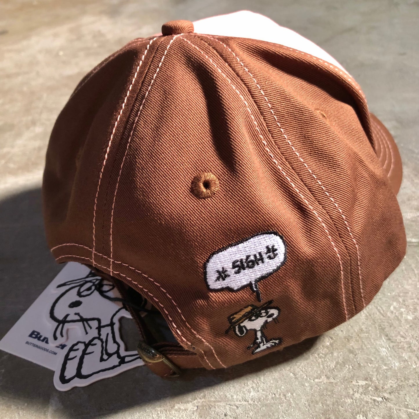Butter Goods - Peanuts Spike 5 Panel Strapback Hat - Brown / Light Pink