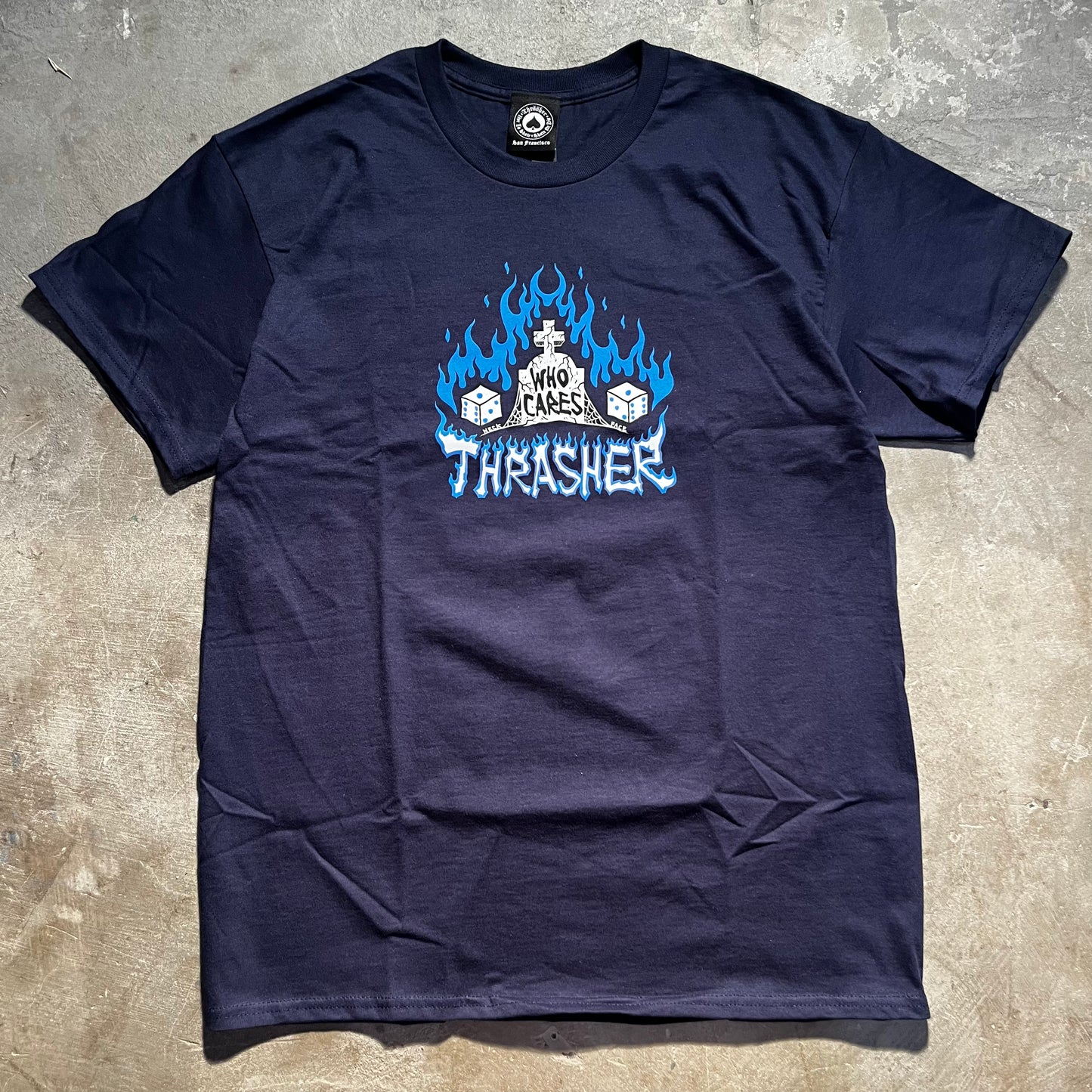 Thrasher - Who Cares T-Shirt by Neckface - Navy