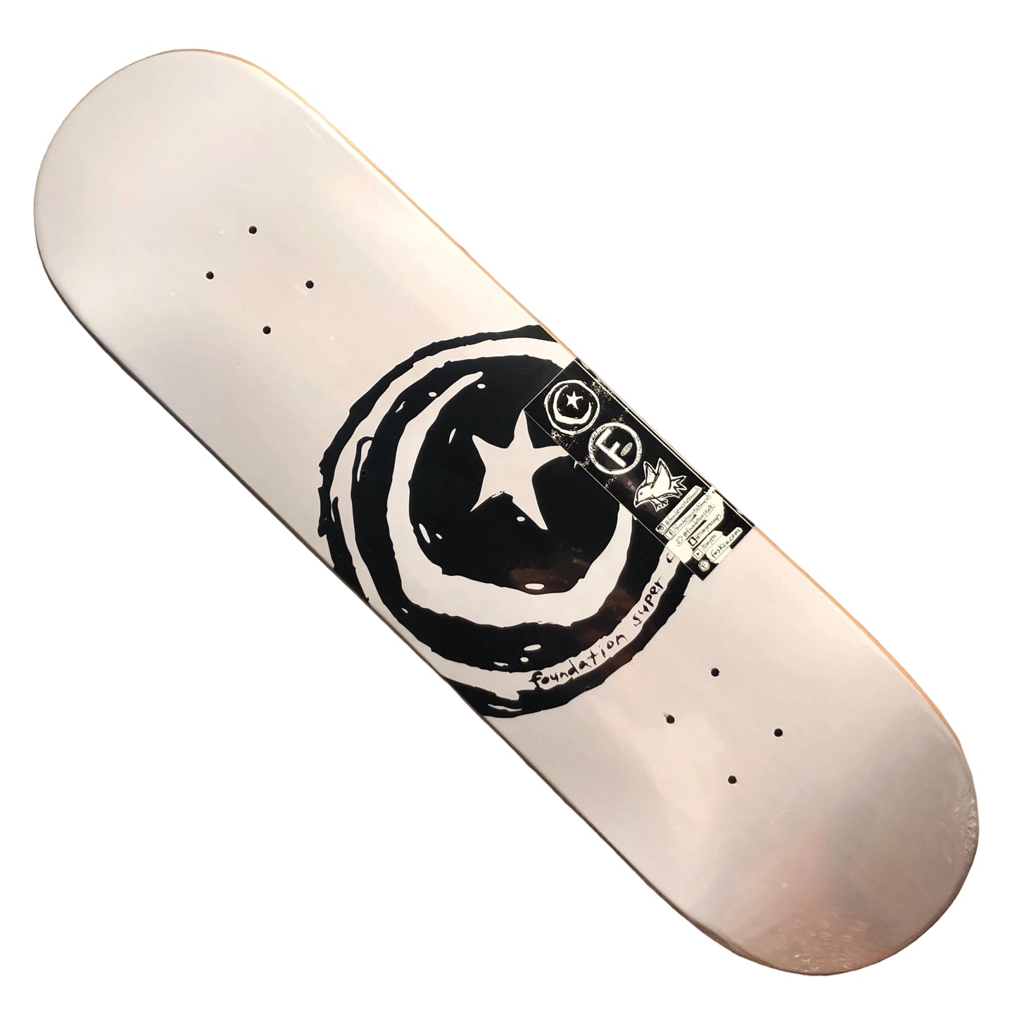 Foundation Skateboards - Star & Moon Deck - White 8.38"