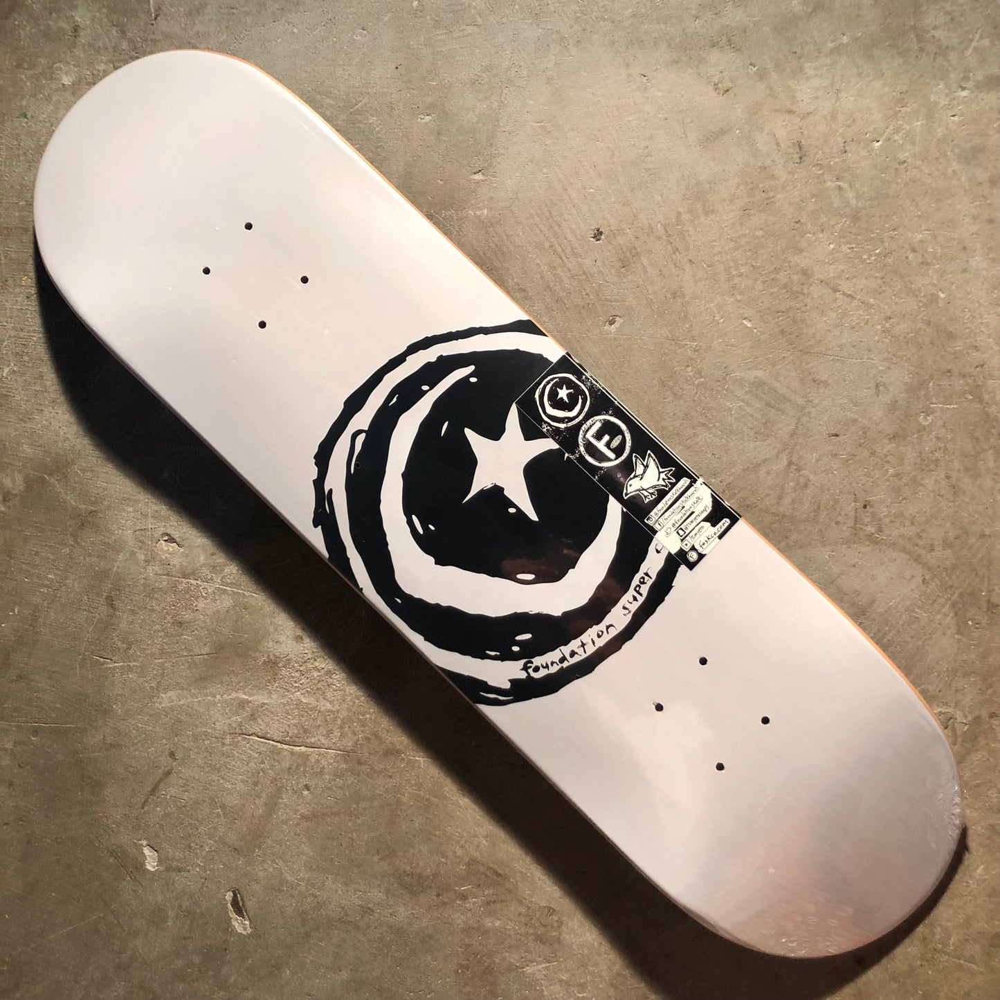 Foundation Skateboards - Star & Moon Deck - White 8.25"