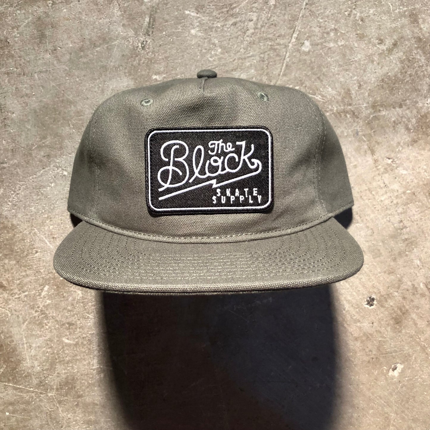 Block - Diner Logo Patch Unstructured Canvas Snapback Hat - Washed Olive