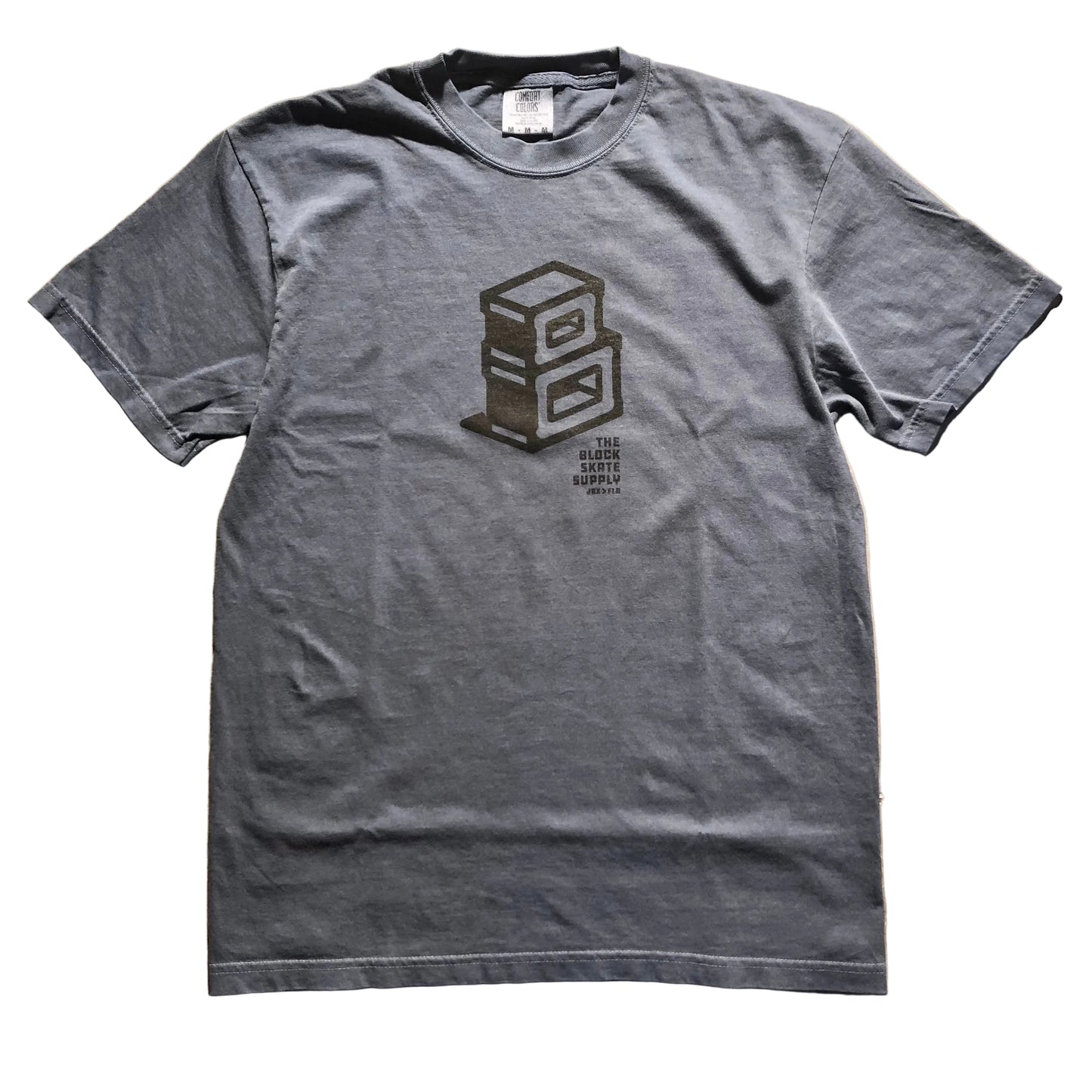 Block - Roots Centerpiece Logo Tee - Washed Blue