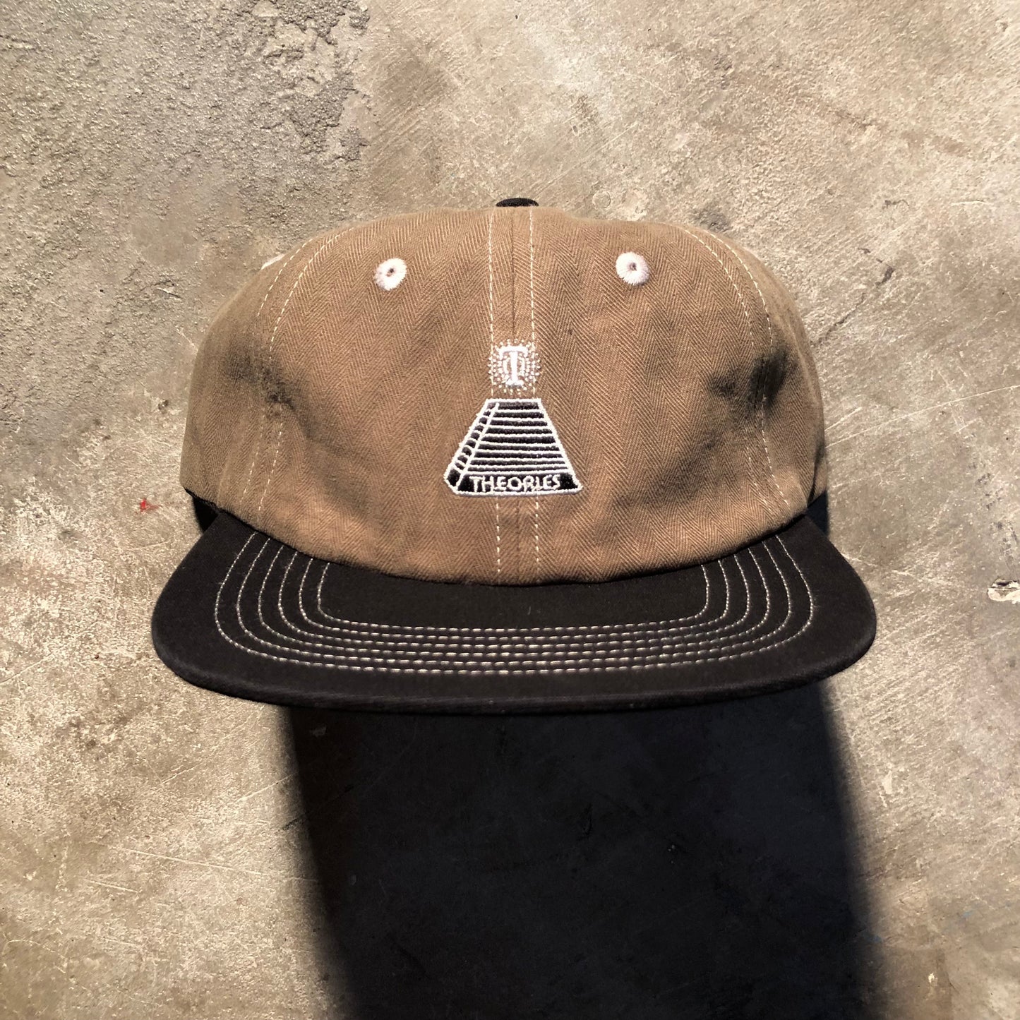 Theories - Scribble Strapback Hat - Herringbone / Black