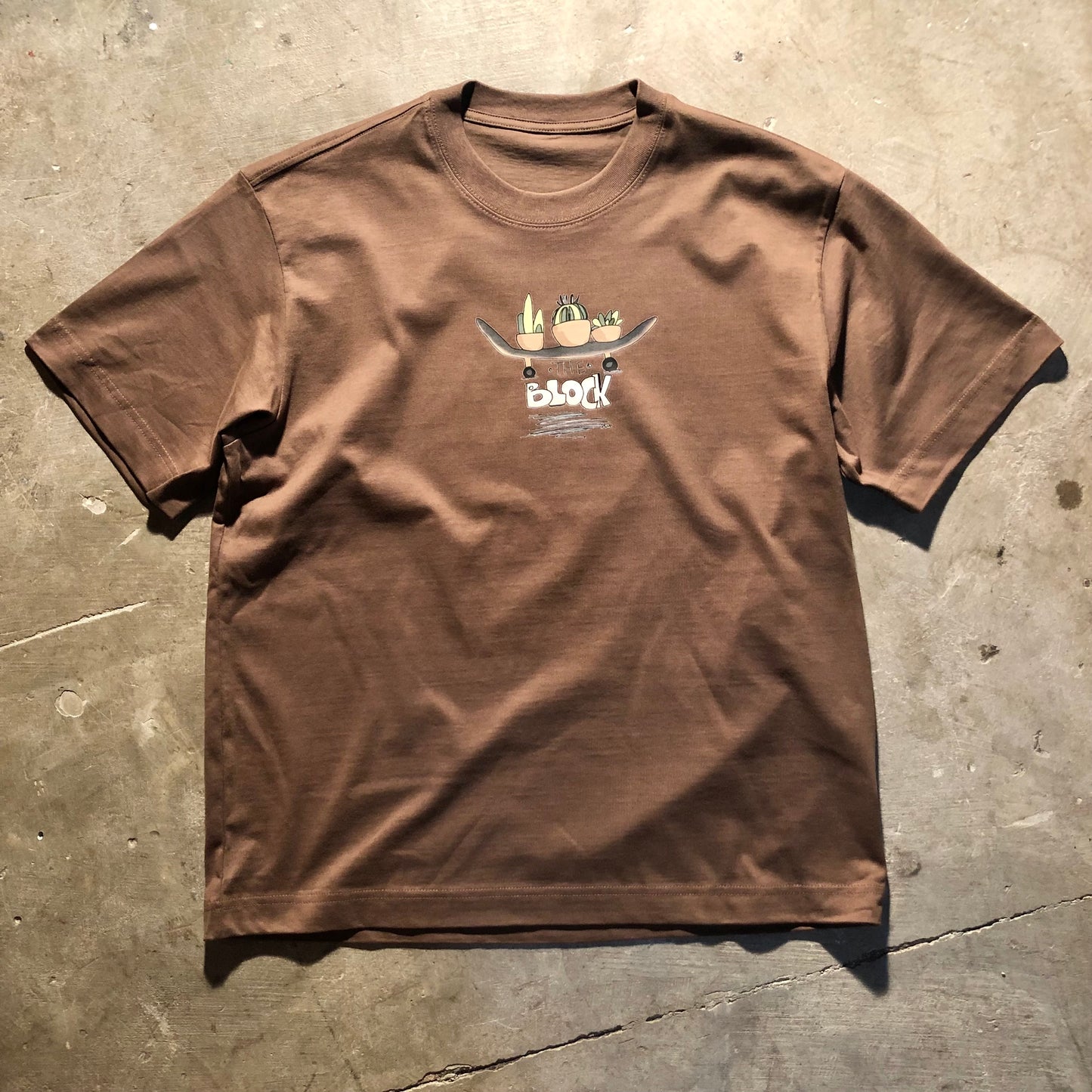 Block - Succulent Heavyweight Cropped Tee - Chocolate