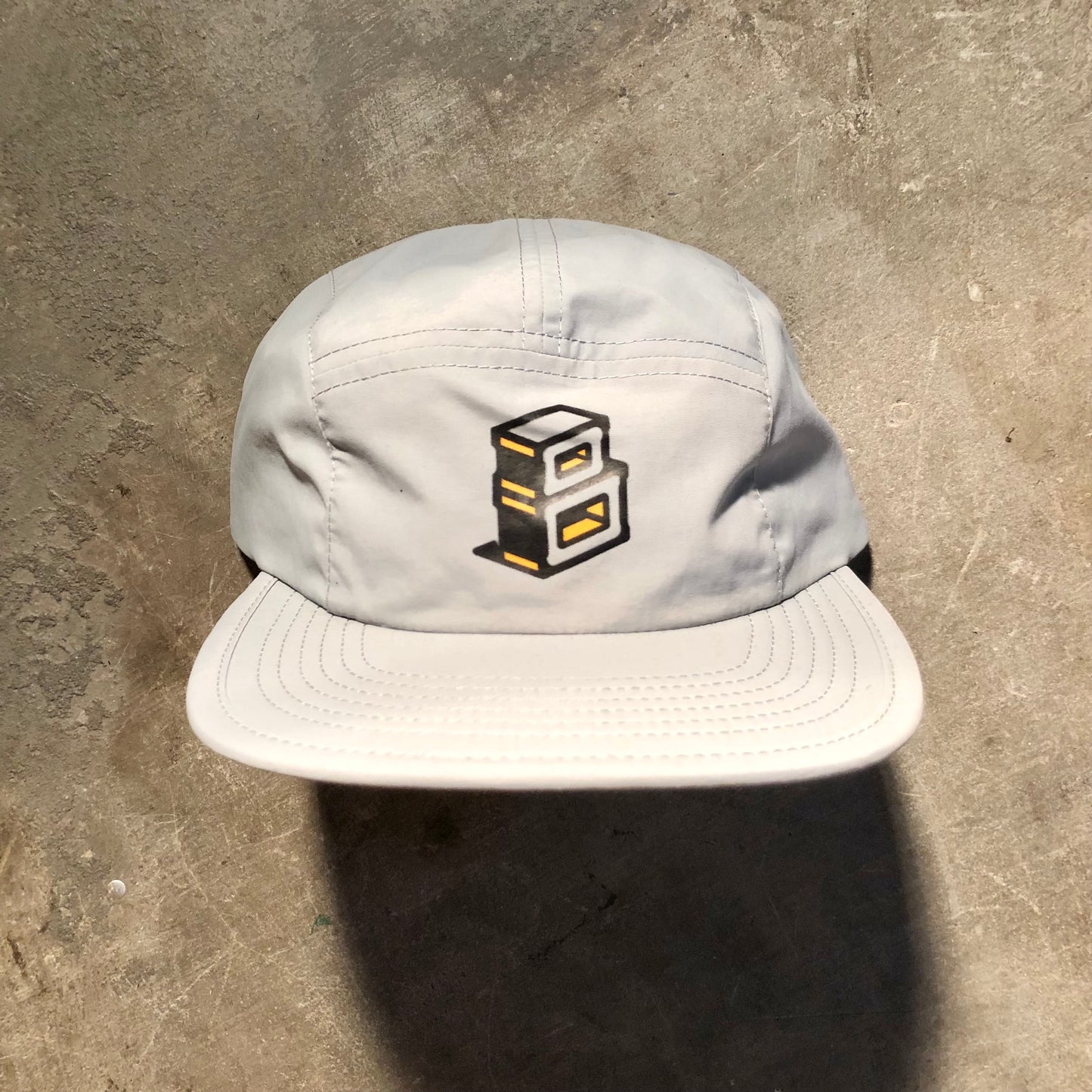 Block - Roots B Logo 5-Panel Nylon Strapback Hat - Slate Blue