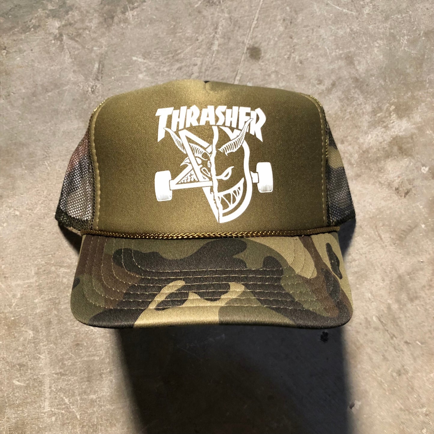 Thrasher x Spitfire - Thrash & Burn Mesh Trucker Hat - Camo