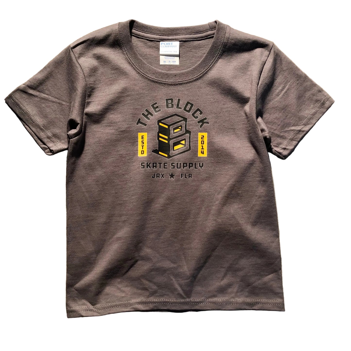 Block - Kids Youth Roots Logo T-Shirt - Charcoal