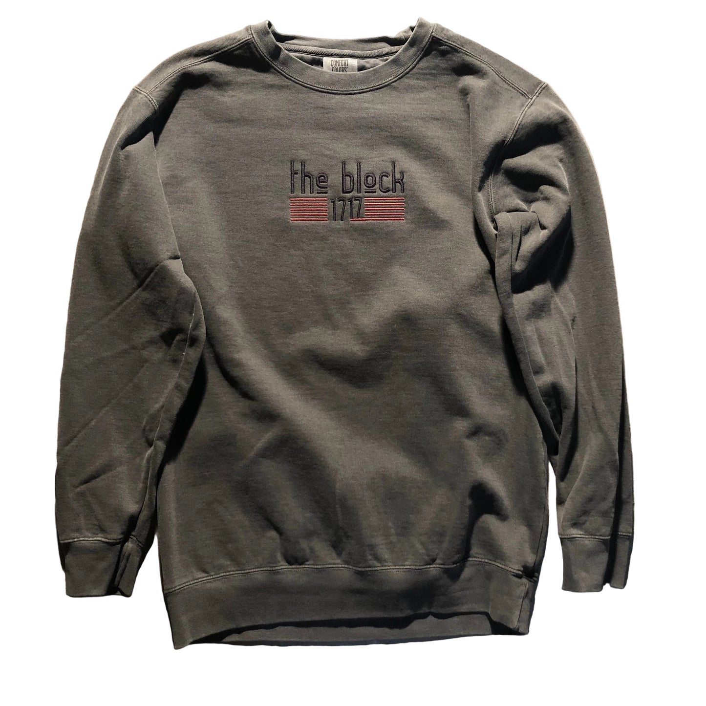 Block - Flag Logo Crewneck Sweatshirt - Washed Black