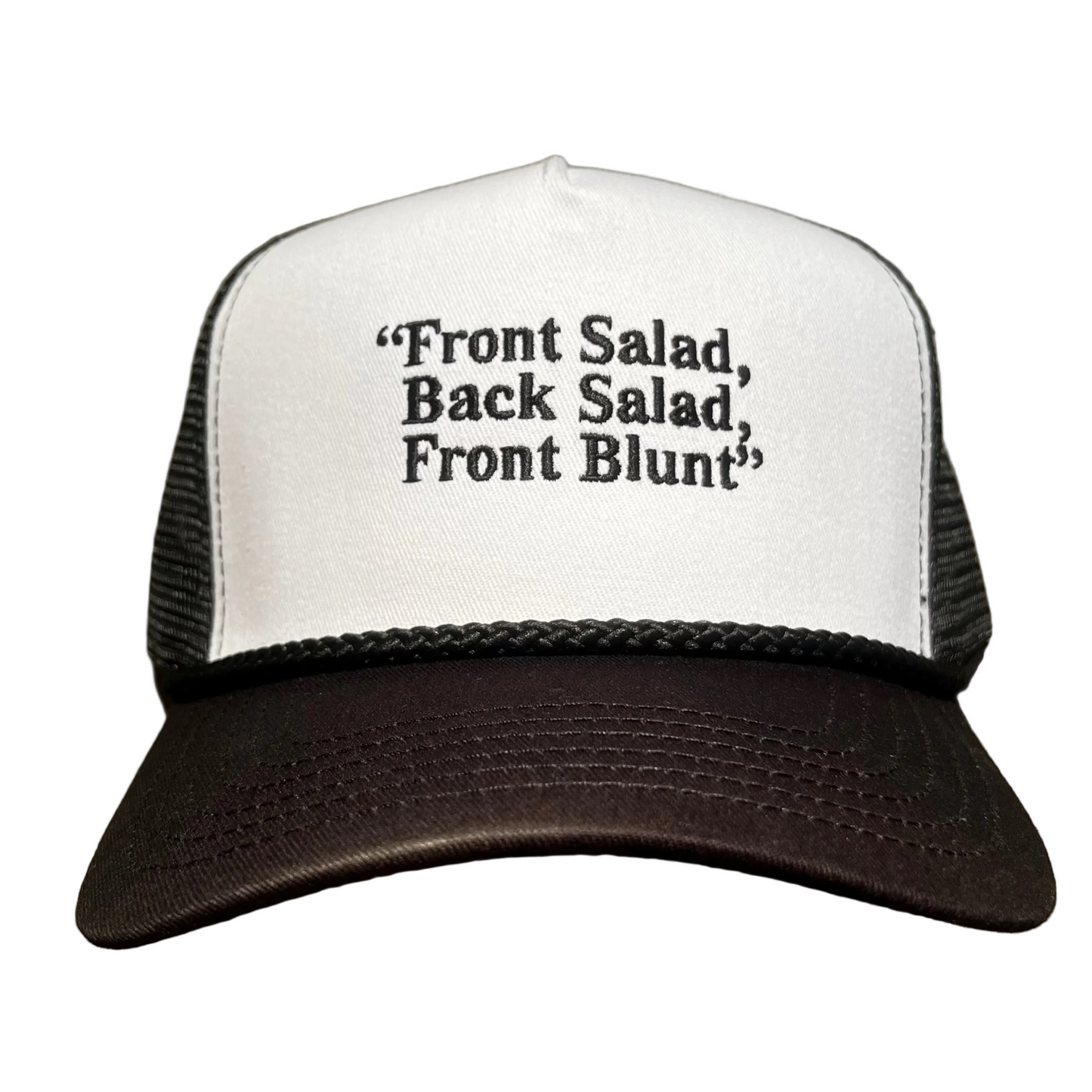 Jenkem - Front Blunt Trucker Hat - White / Black