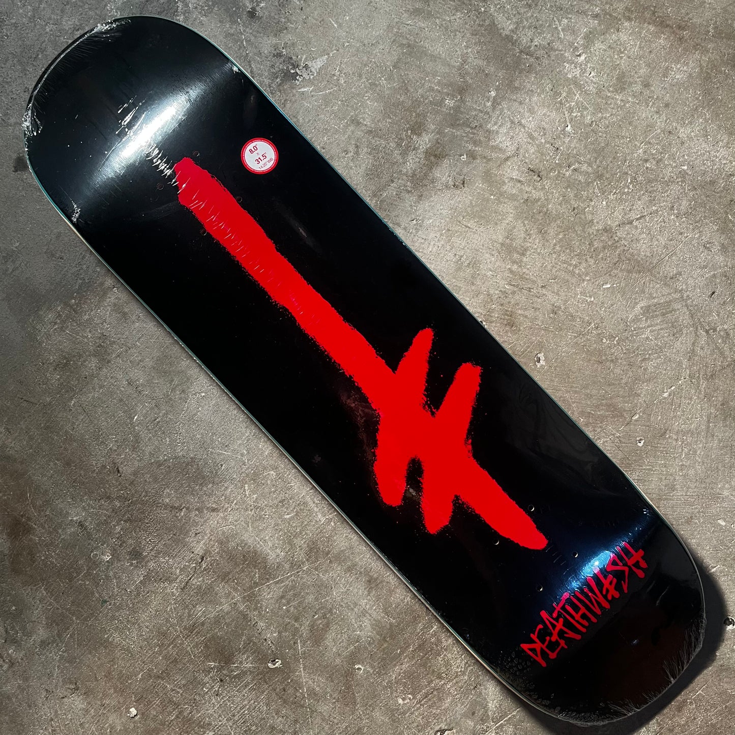 Deathwish Skateboards - Gang Spray Deck - Black / Red 8.0"