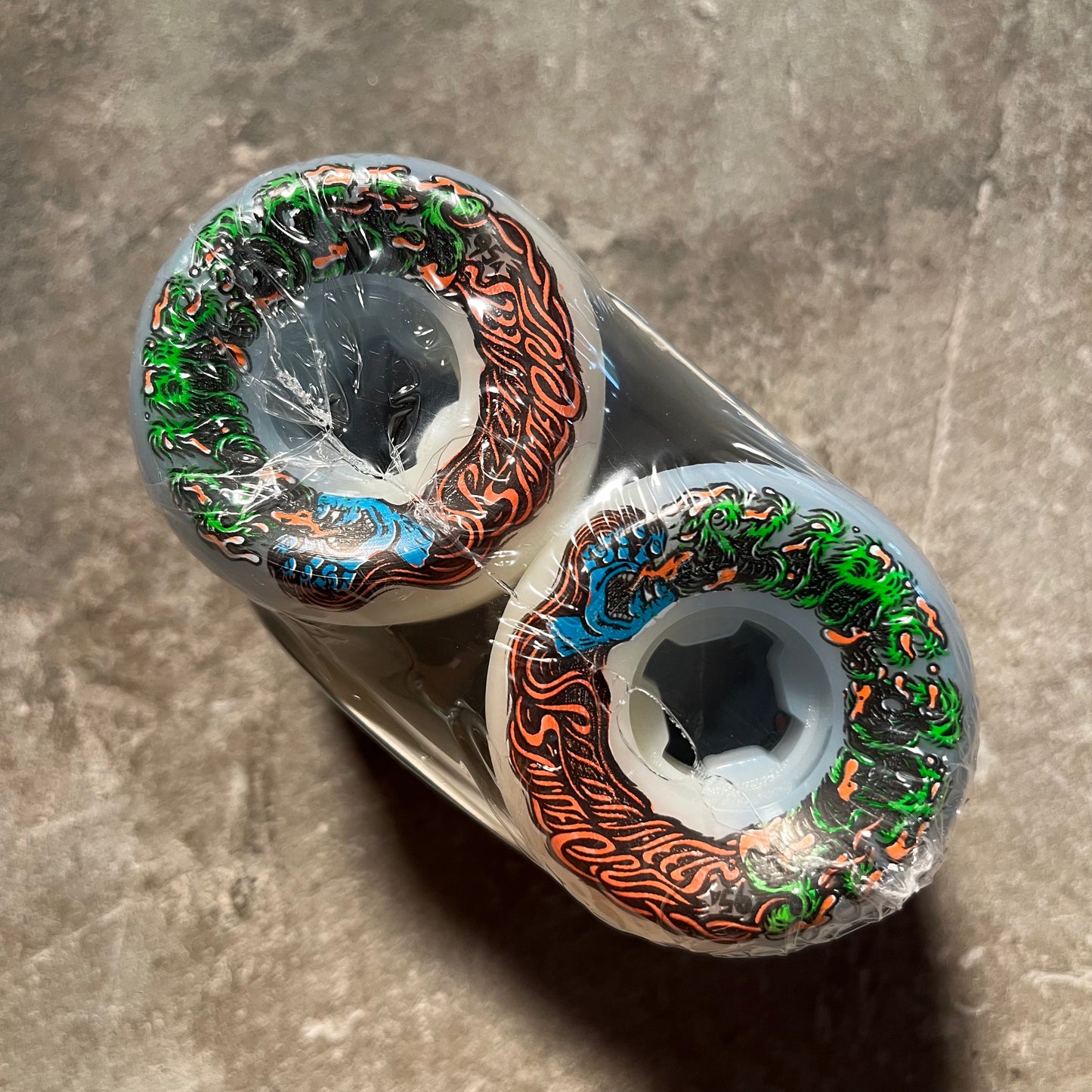 Slimeballs Wheels - Hairballs 50-50 White/Blue Wheel - 53mm 95a