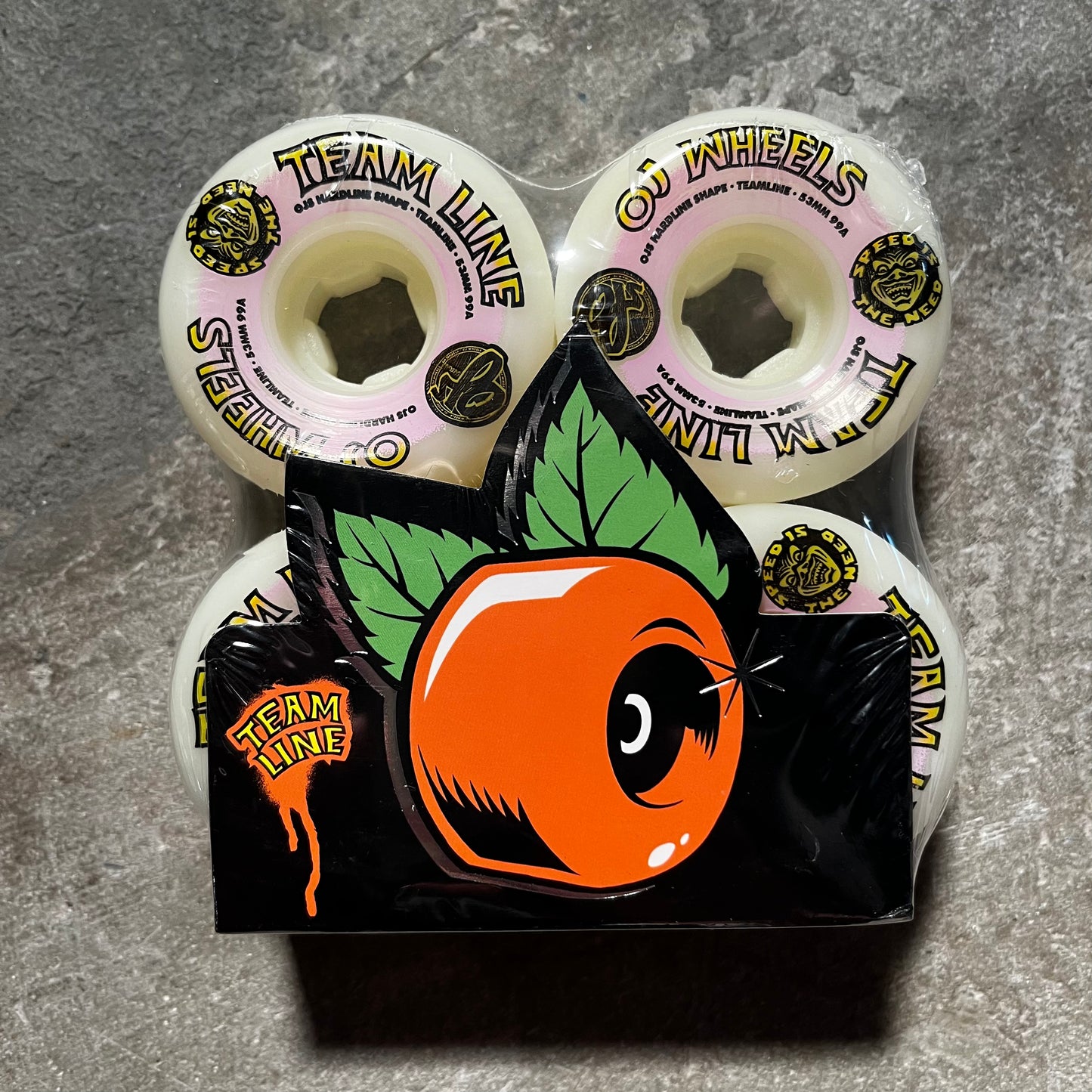 OJ Wheels - Team Line Original Hardline White Purple/Yellow Wheel - 53mm 99a