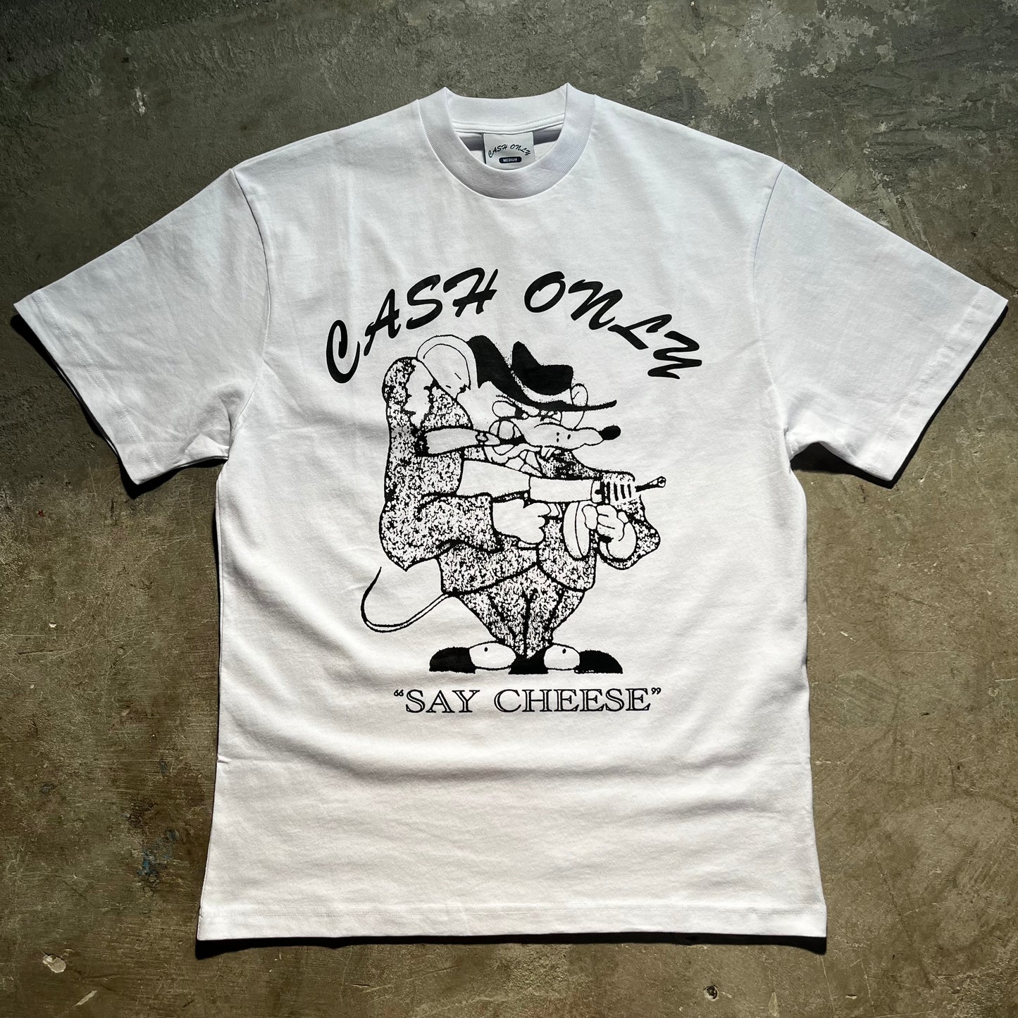 Cash Only - Mobster Tee - White