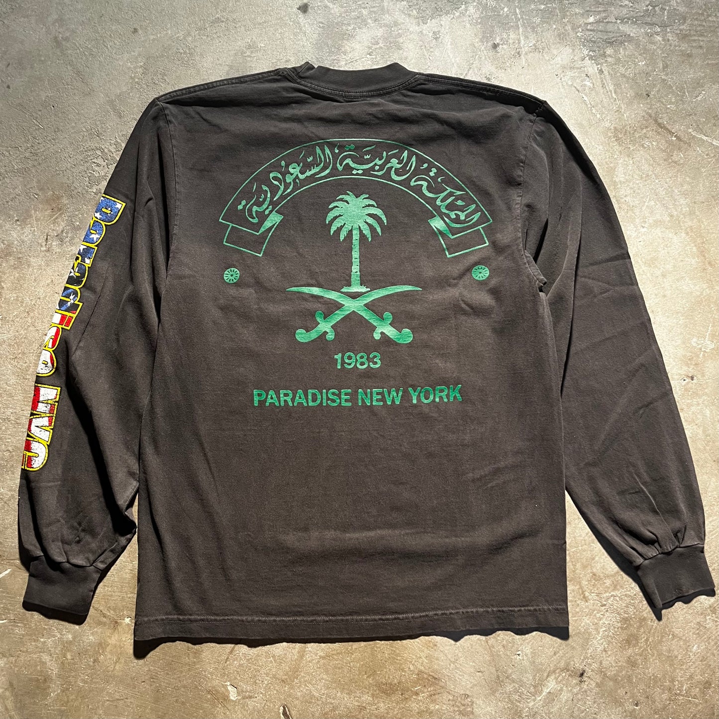 Paradise NYC - God Bless Paradise Long Sleeve T-Shirt - Vintage Black