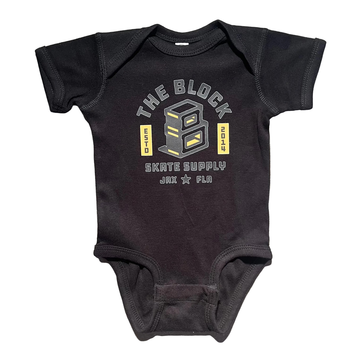 Block - Roots Logo Onesie - Black