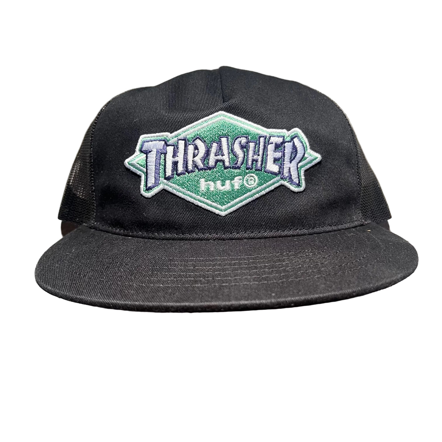 HUF - Thrasher Logo Twill Trcuker Hat - Black