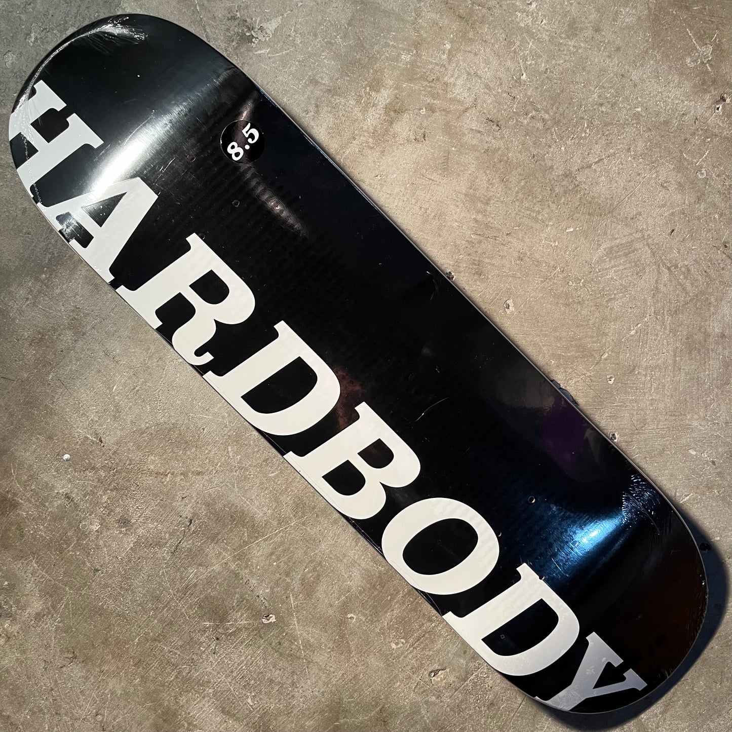 Hardbody Skateboards - Black/White Logo Deck - 8.5"