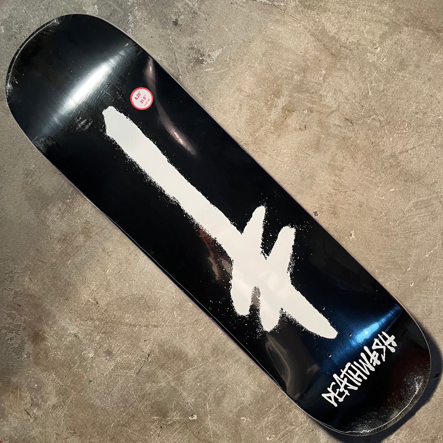 Deathwish Skateboards - Gang Spray Deck - Black / White 8.25"