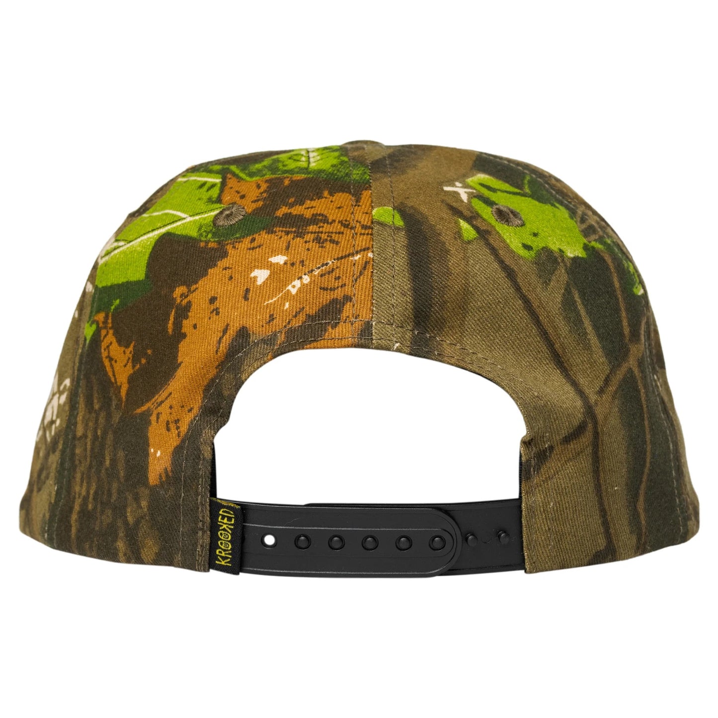 Krooked Skateboards - Eyes Camo Snapback Hat - Real Tree / Orange