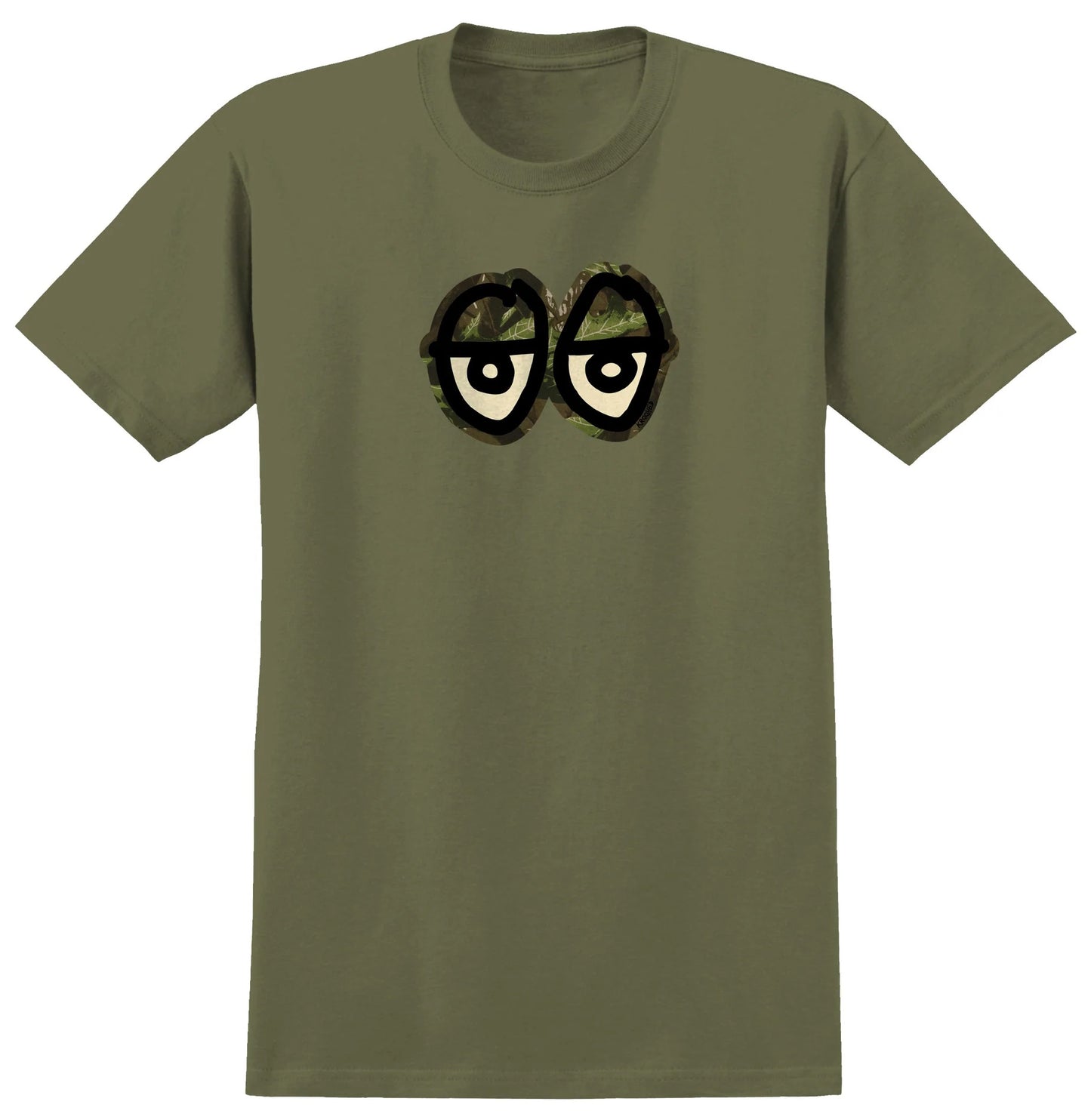 Krooked Skateboards - Eyes Premium Camo T-Shirt - Military Green