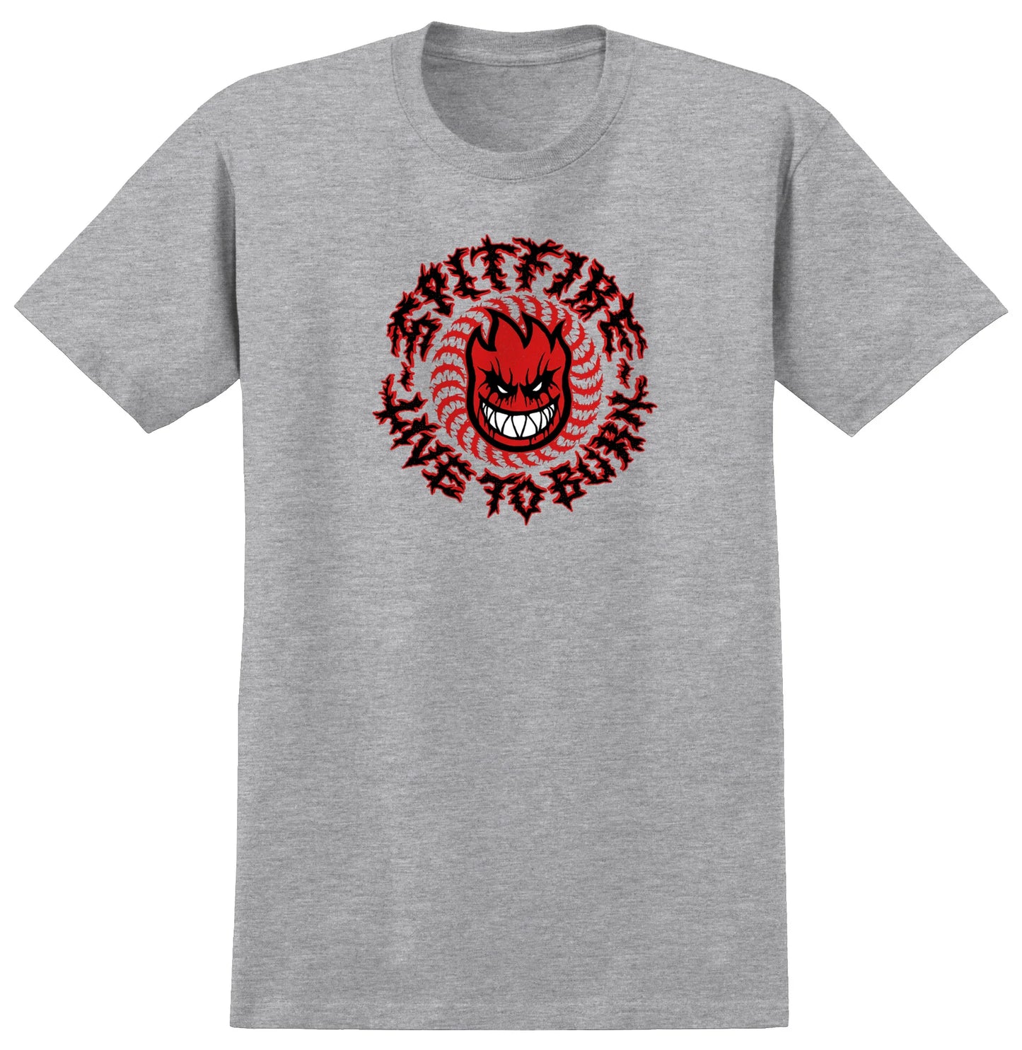 Spitfire Wheels - Deathmask Classic T-Shirt - Heather Grey