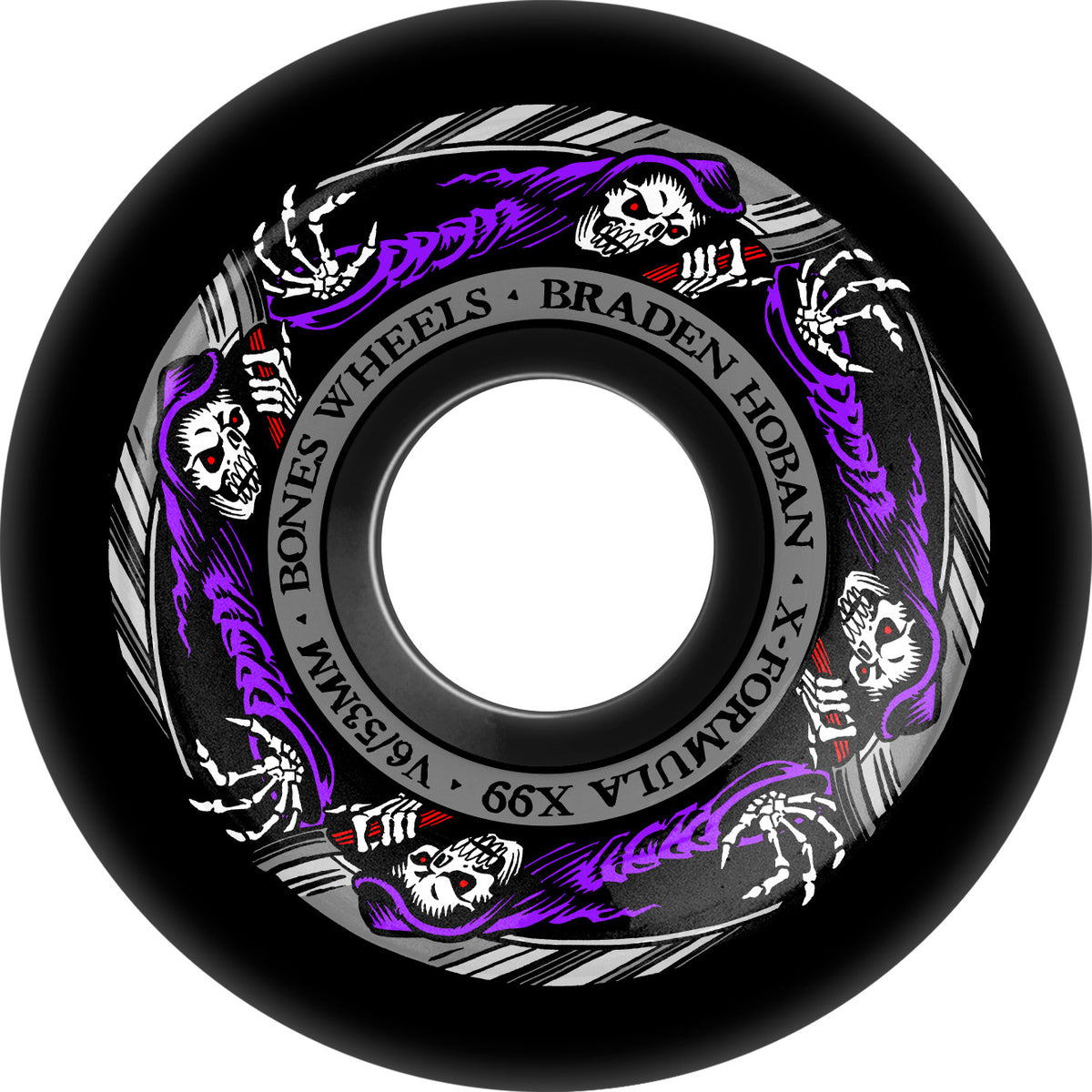 Bones Wheels - Braden Hoban X-Formula 99d V6 Widecut Black Reaper Wheel - 53mm