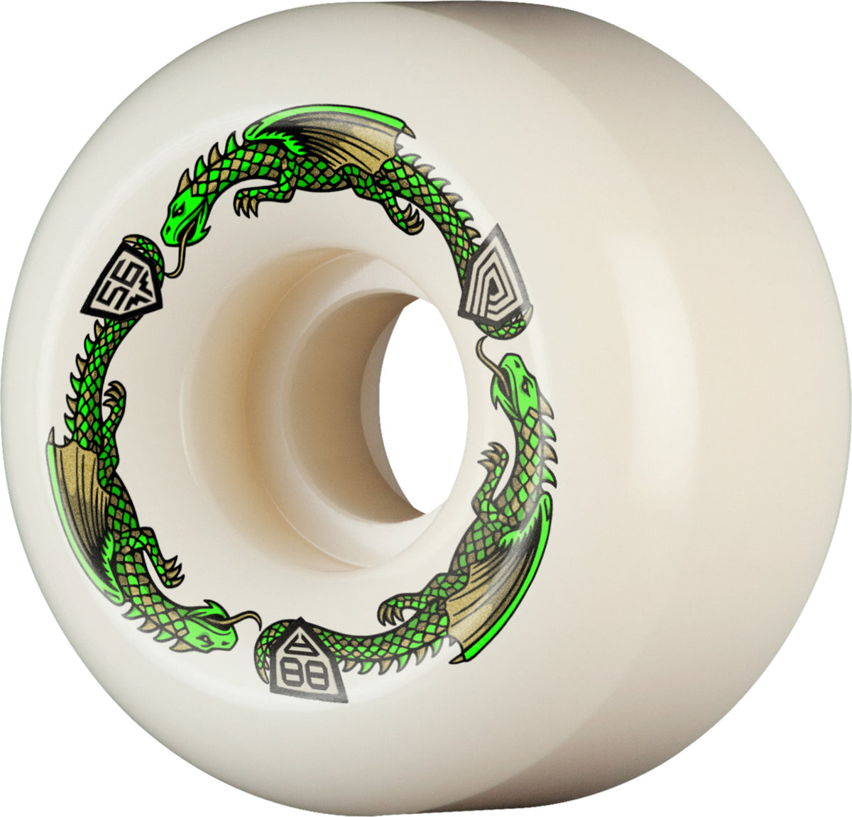 Powell Peralta - Dragon Formula Green 88A V6 Asymmetrical Shape Wheel - 56mm