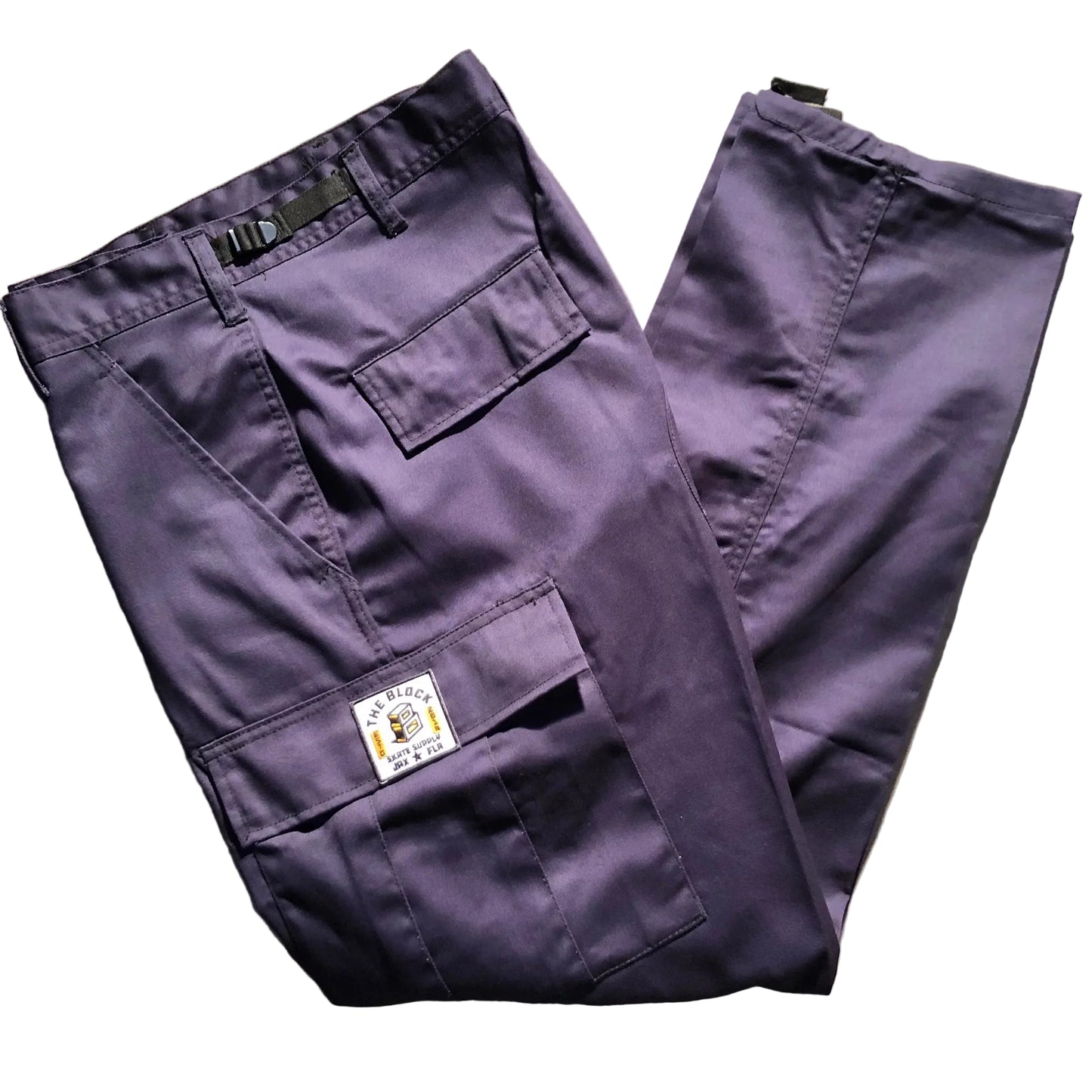 Block - Roots Logo Cargo Pants - Navy Blue