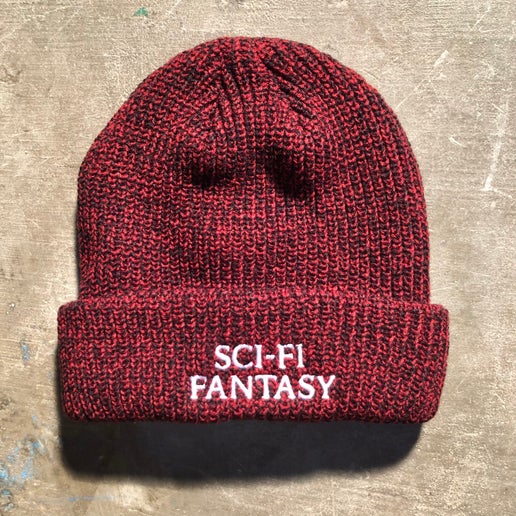 Sci-Fi Fantasy - Mixed Yarn Logo Beanie - Red - Black