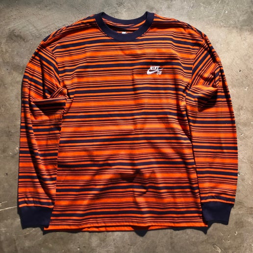 Nike SB - Stripe Long Sleeve Tee - Purple Ink - Campfire Orange