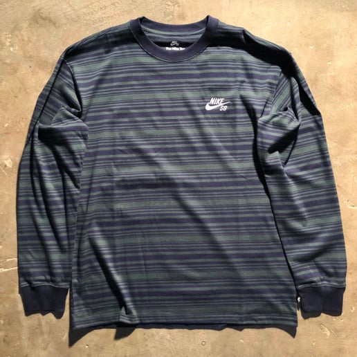 Nike SB - Stripe Long Sleeve Tee - Midnight Navy - Deep Jungle