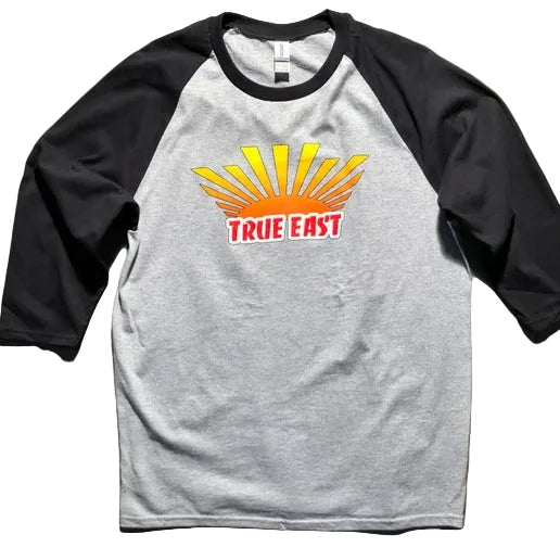 True East - Sun Logo Raglan Tee - Heather Grey