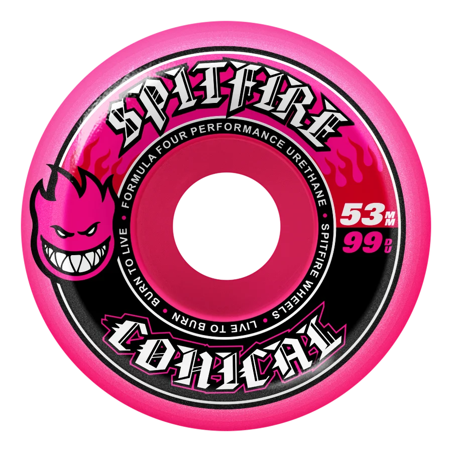 Spitfire Wheels - Formula Four Team Colors Conical Full Wheel - Pink 53mm 99d